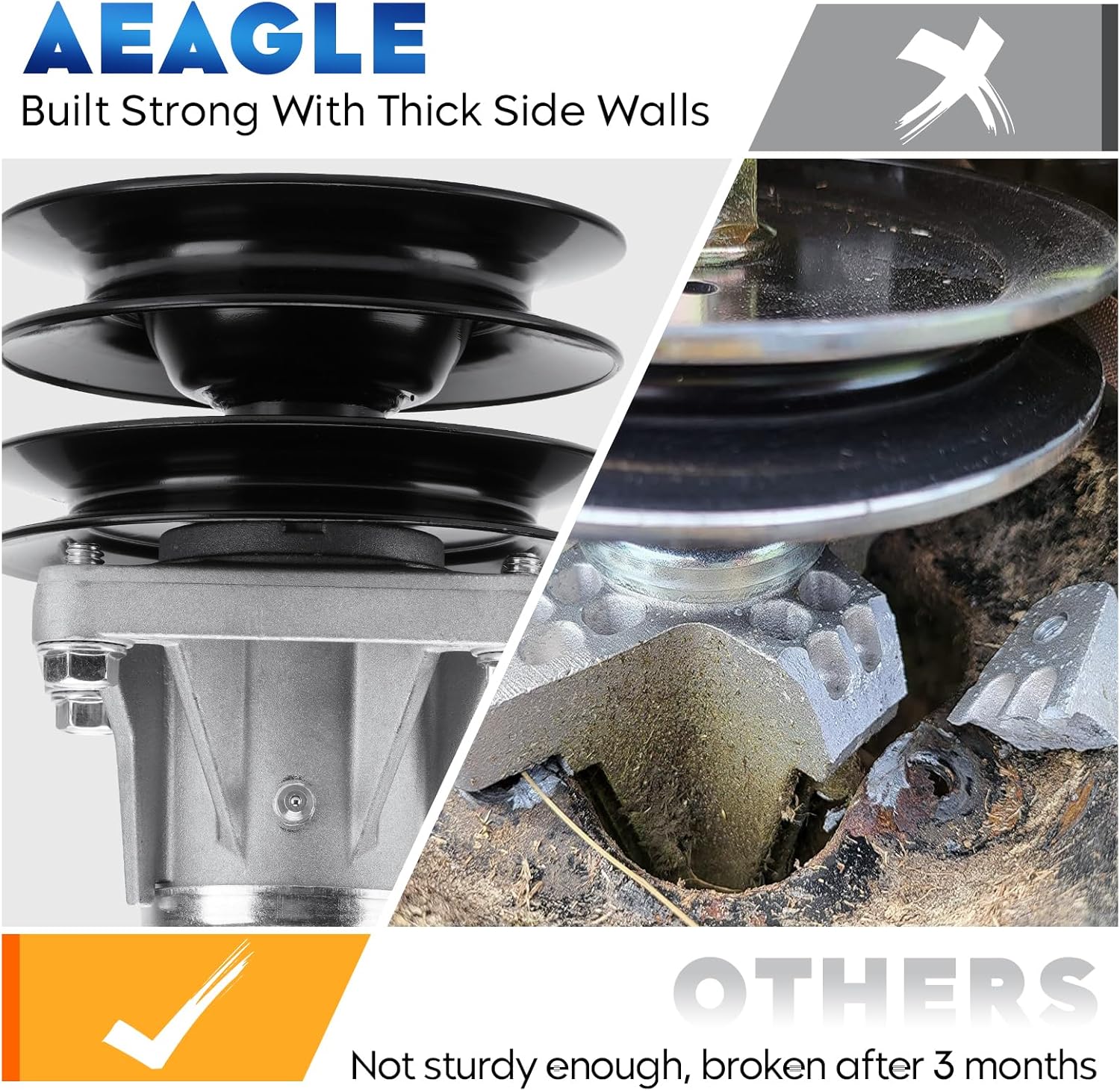 Aeagle 918-0241 Spindle Assembly for 46" Deck 618-0241 618-0431 918-0431, Fit for MTD White Gold Huskee GT2150 LT1800 LT1850 LT2150 ZZT2150 GT185 GT205 918-0241B