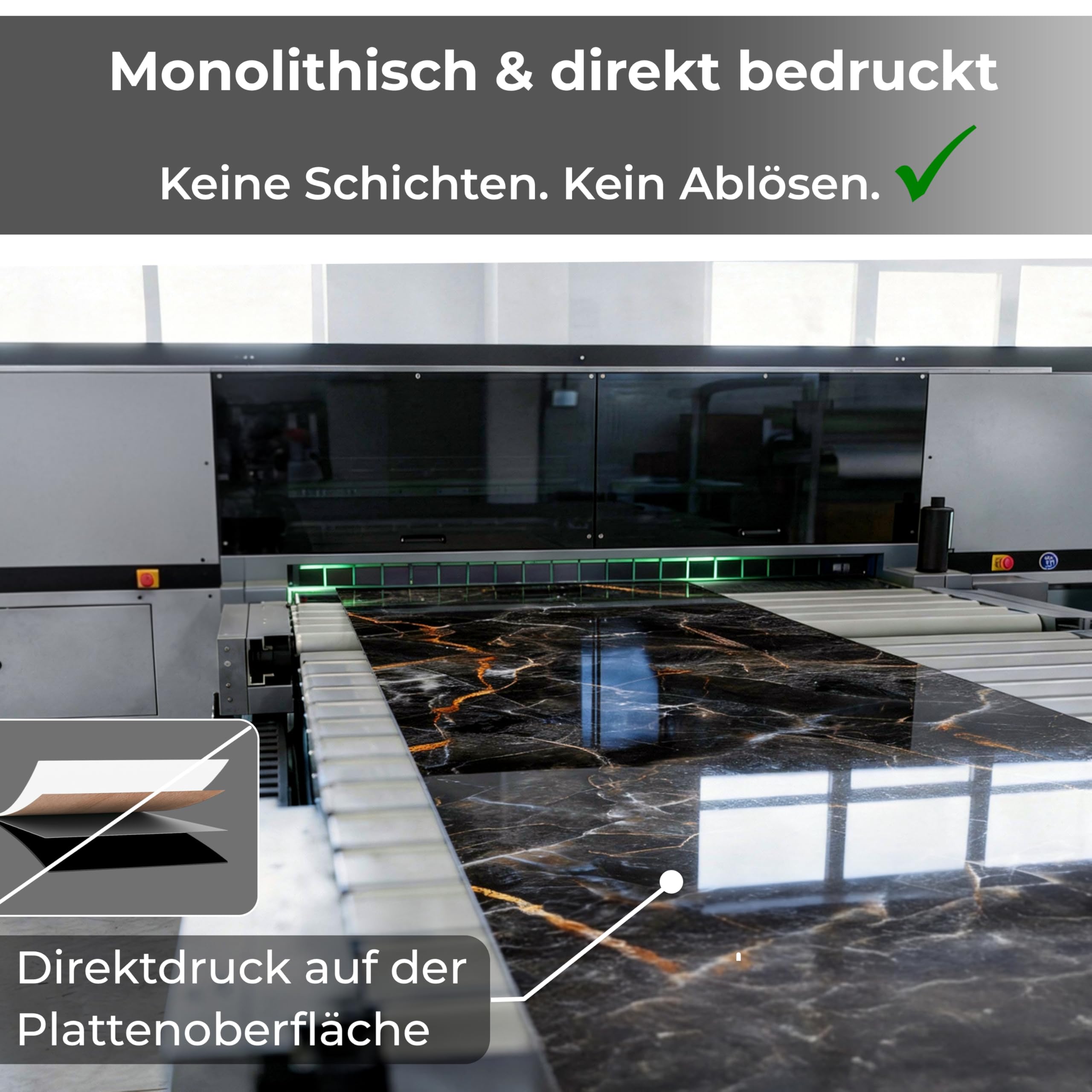 Rodnik Küchenrückwand – monolithische ABS-Platte mit Direktdruck, formstabil und langlebig. Große Motivauswahl (Eleganz, 60x400 cm)