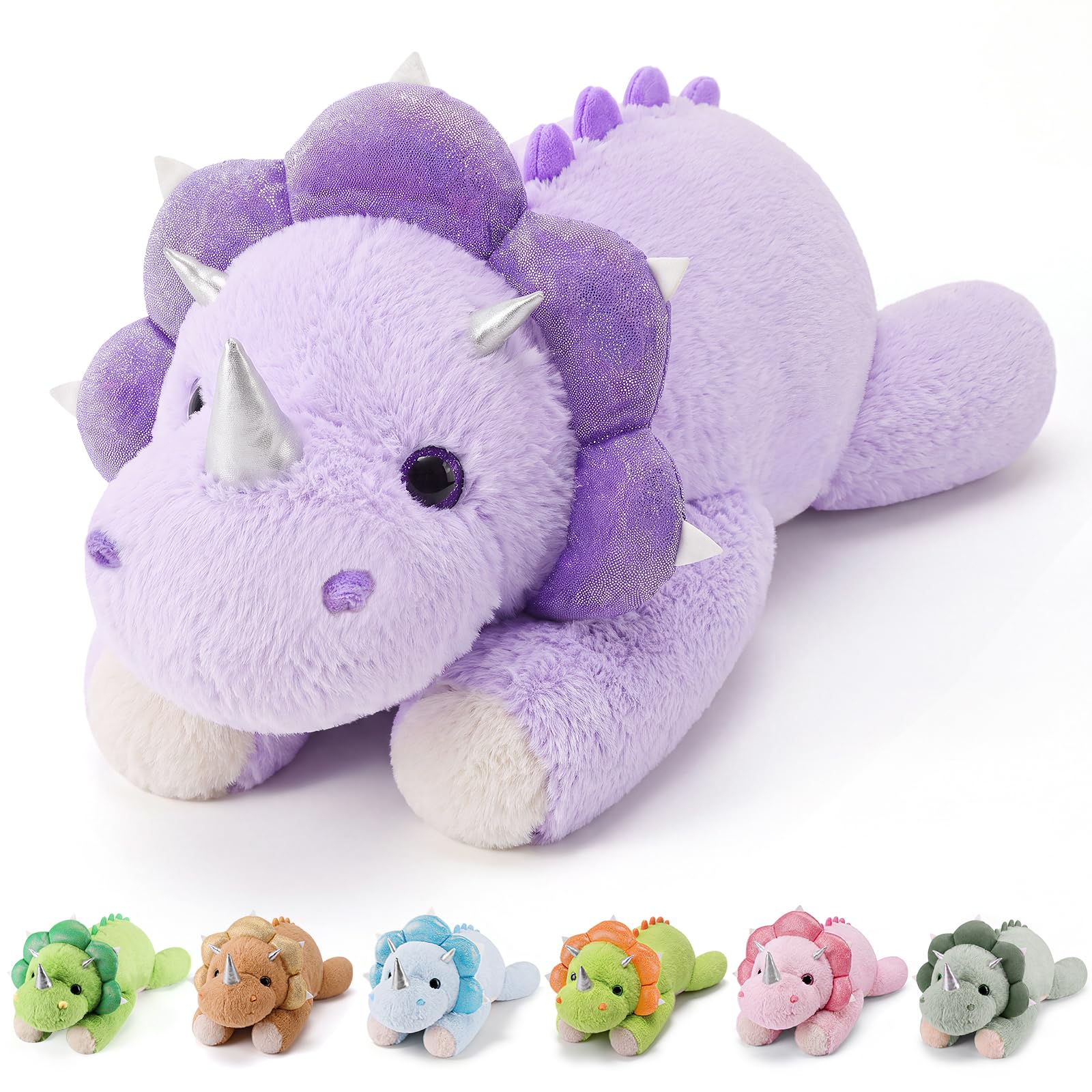 gnomantic Dinosaur Weighted Stuffed Animals, Plush Pillow for Kids