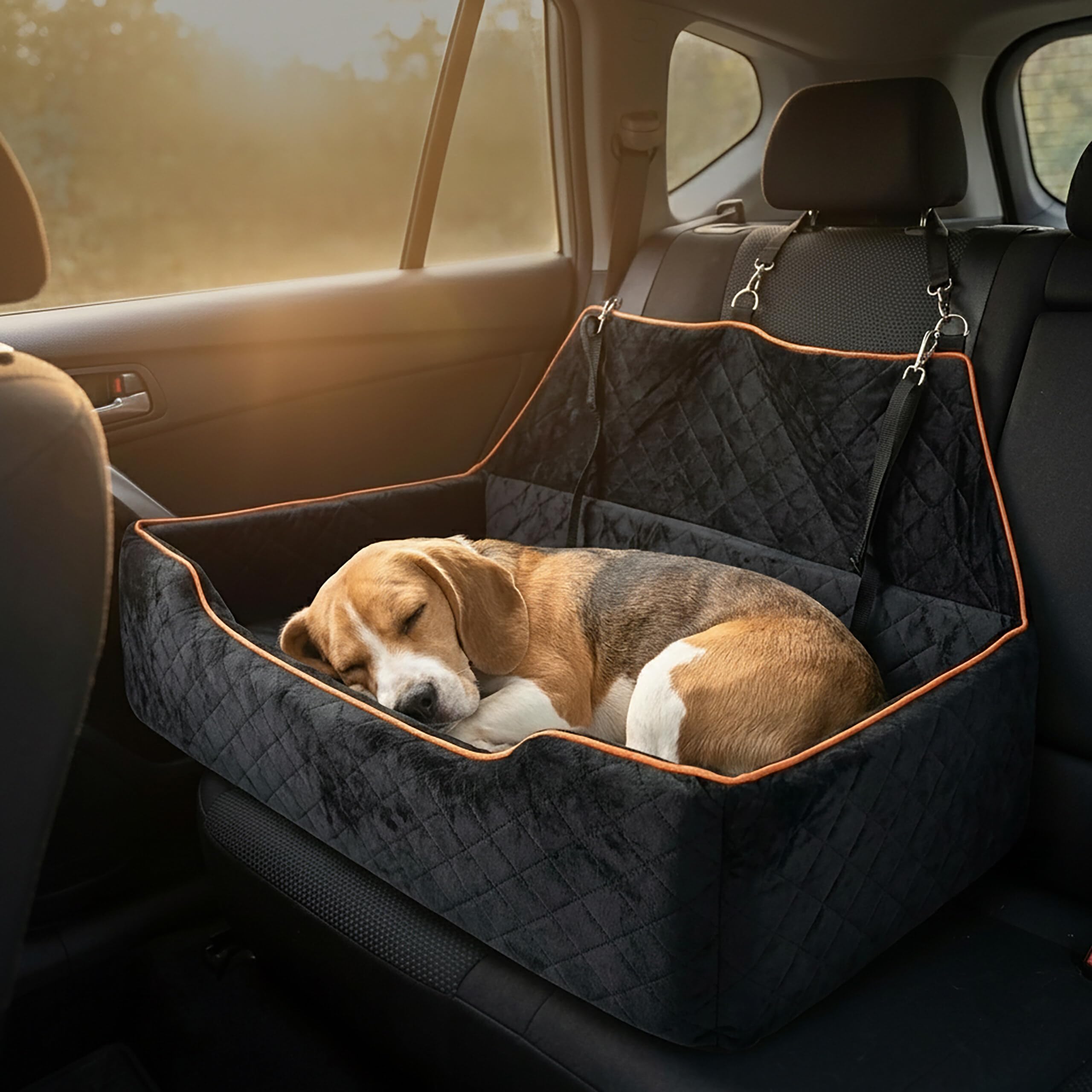 Relaxdays Asiento de Coche para Perros, Maletero y Asiento Trasero, Negro | perros grandes de hasta 60 kg, XXL, protección para el maletero, dimensiones: (Al x An x Fon) 20 x 110 x 50 cm