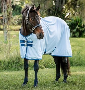 Horseware Amigo Bug Rug Fly Sheet - Azure Blue/Navy & Electric Blue, 84 inches