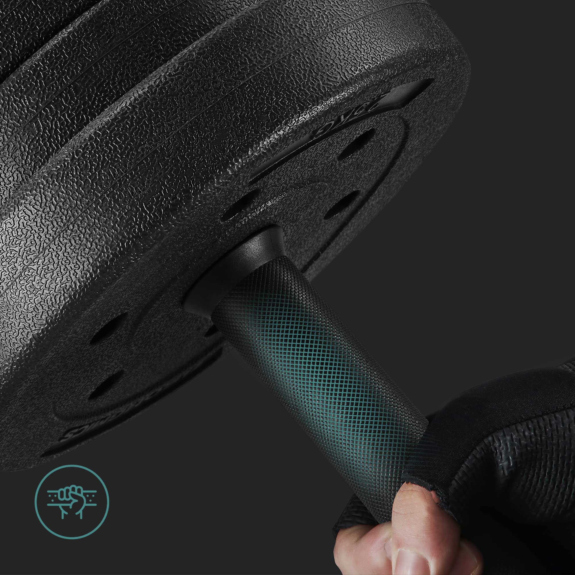 SONGMICS Set di manubri 2 in 1, manubri regolabili con barra extra bilanciere, piastre rivestite in plastica, esercizi fitness, palestra a casa