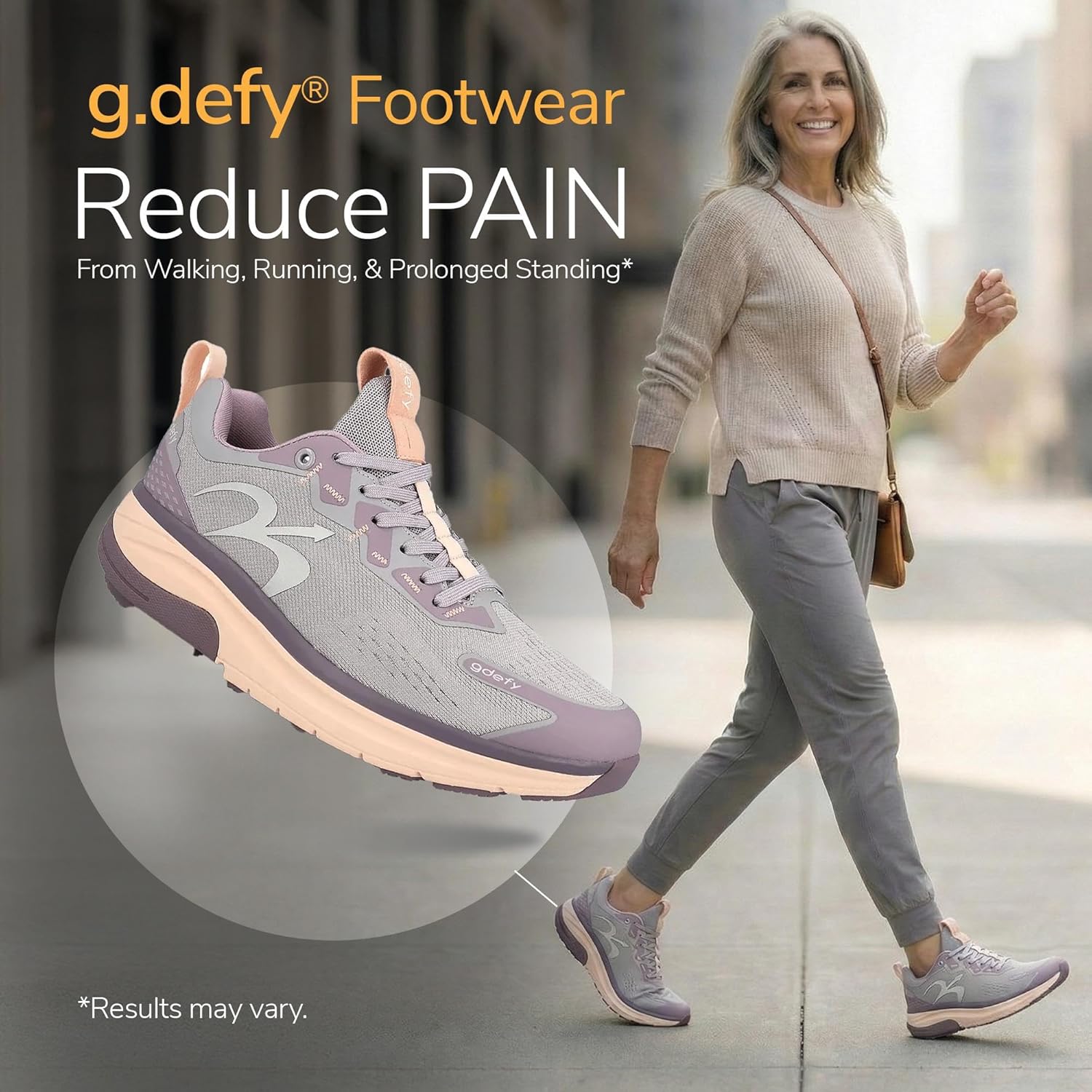 G-DEFY Mehalef Women’s Cross Trainer Shoe | Heel Support | VersoShock Technology for Pain Associated with Prolonged Standing or Walking | Arch Support | Diabetic Shoes | Wide Shoes | Free Orthotic - Image 4