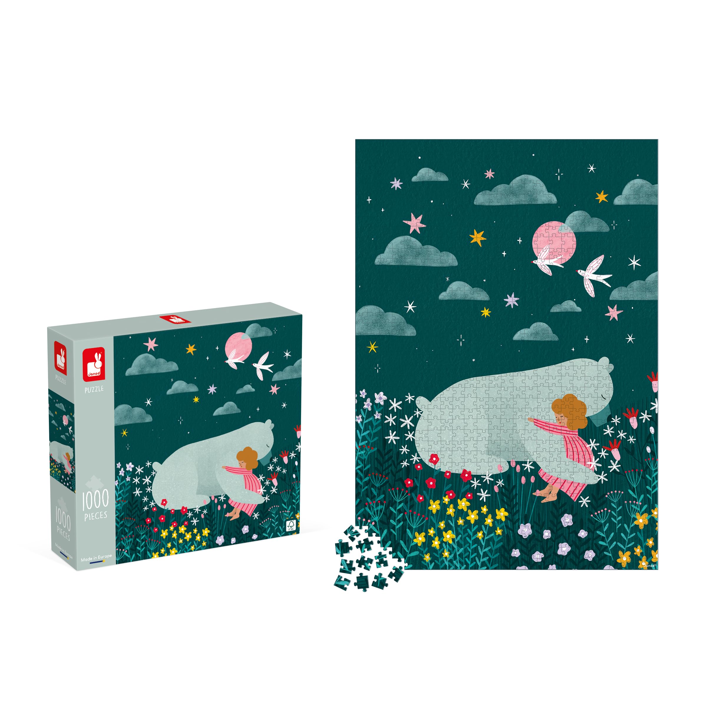 Janod, 1000-Piece Puzzle, Friendship, Suitable for Adults Teens & Kids, Develops Patience and Dexterity - Image 4