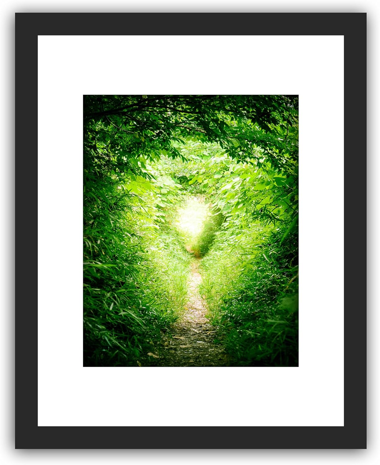 11x14 " Tempered Glass Wood Frame Black , 3x Mat Fit