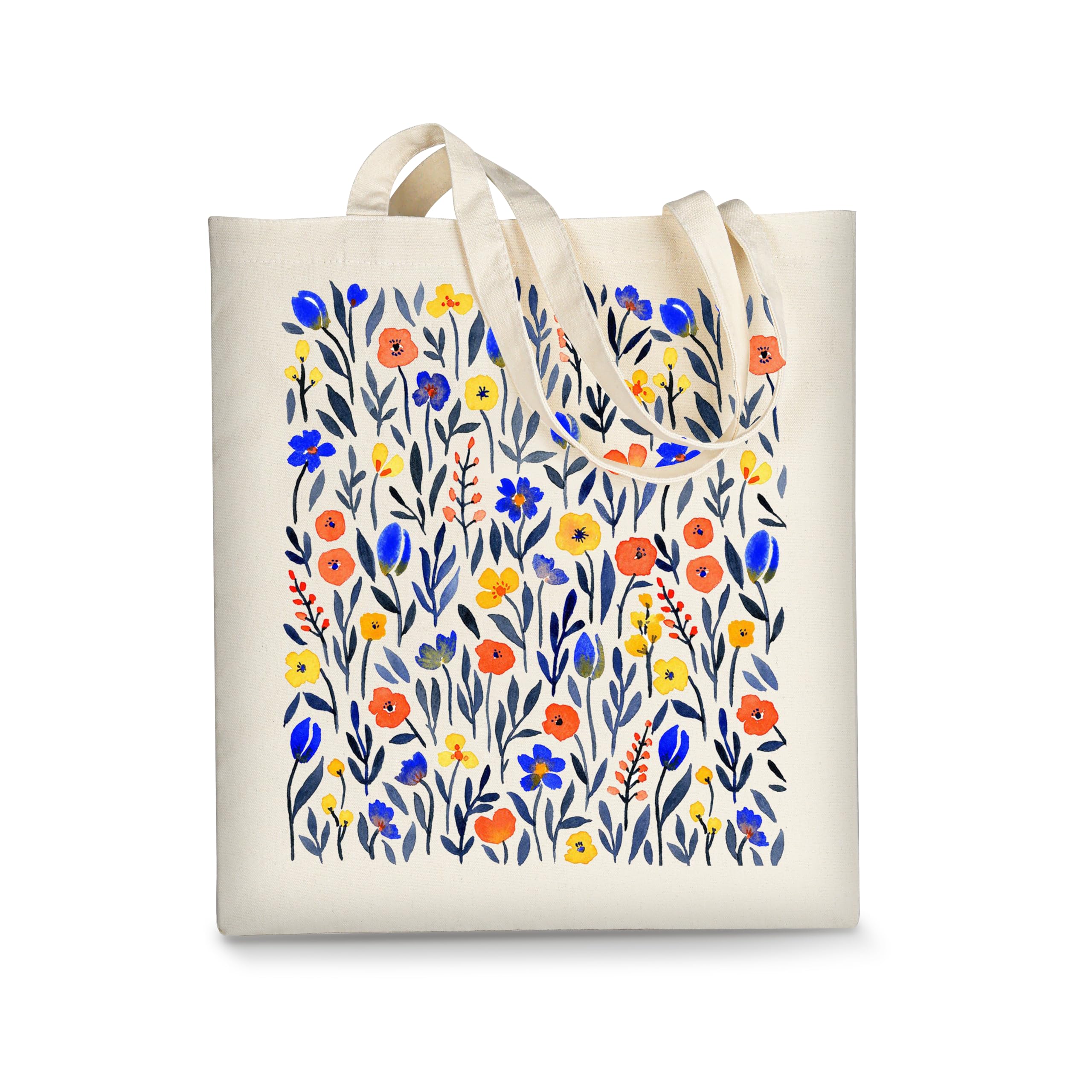 AUSVKAI Canvas Tote Bag for Women, Aesthetic Cute Grocery Grocery Reusable Cotton Gift Bag for Shooping Beach Trendy Gifts