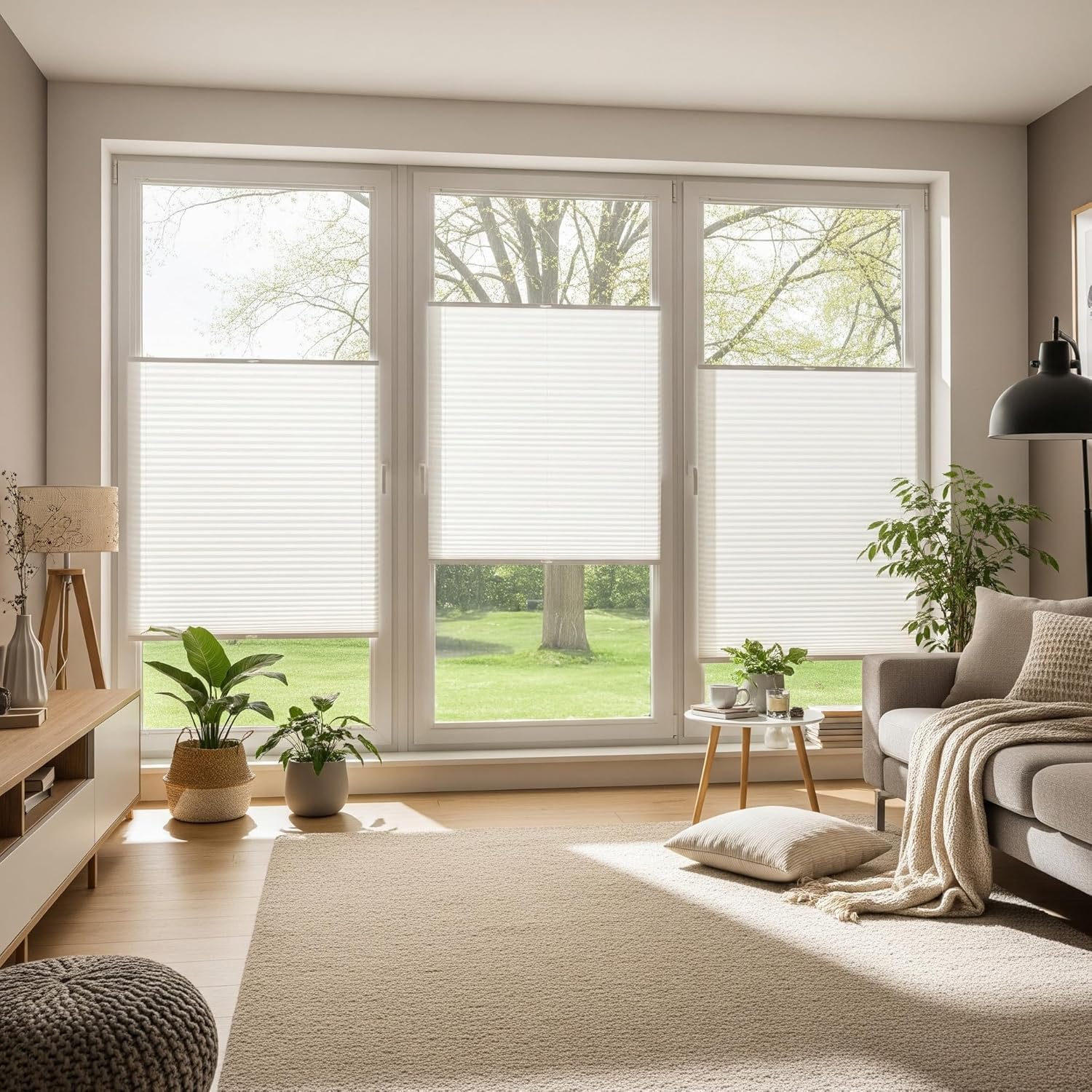 Plissee nach Maß - Original Cosiflor Technik - Made in Germany direkt vom Hersteller - Oben/unten verschiebbar - 24 halbtransparente Plisseestoffe - ohne Bohren- Beliebte Slim-Klemmträger