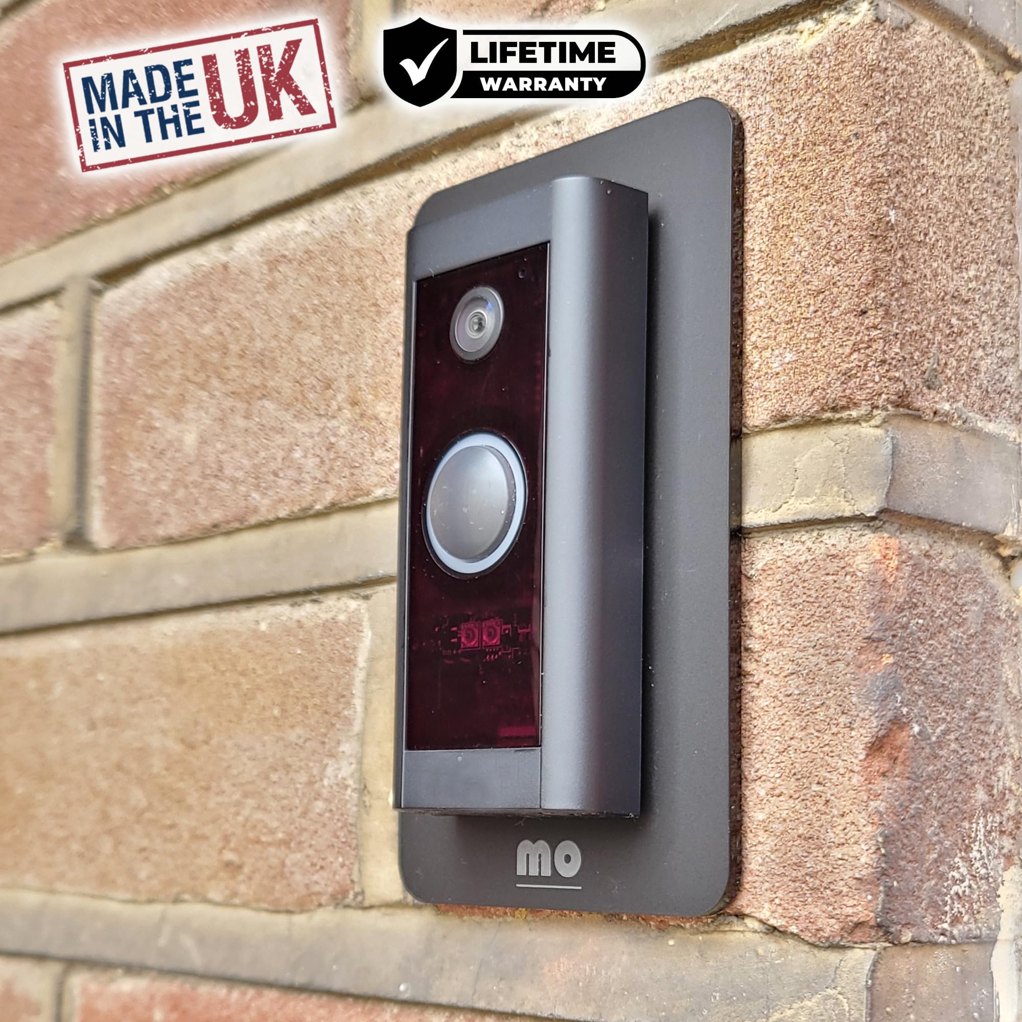 Piastra da parete per plastica Perspex compatibile con RingWired Video Doorbell | Videocitofono cablato | resistente con finitura opaca ad anello