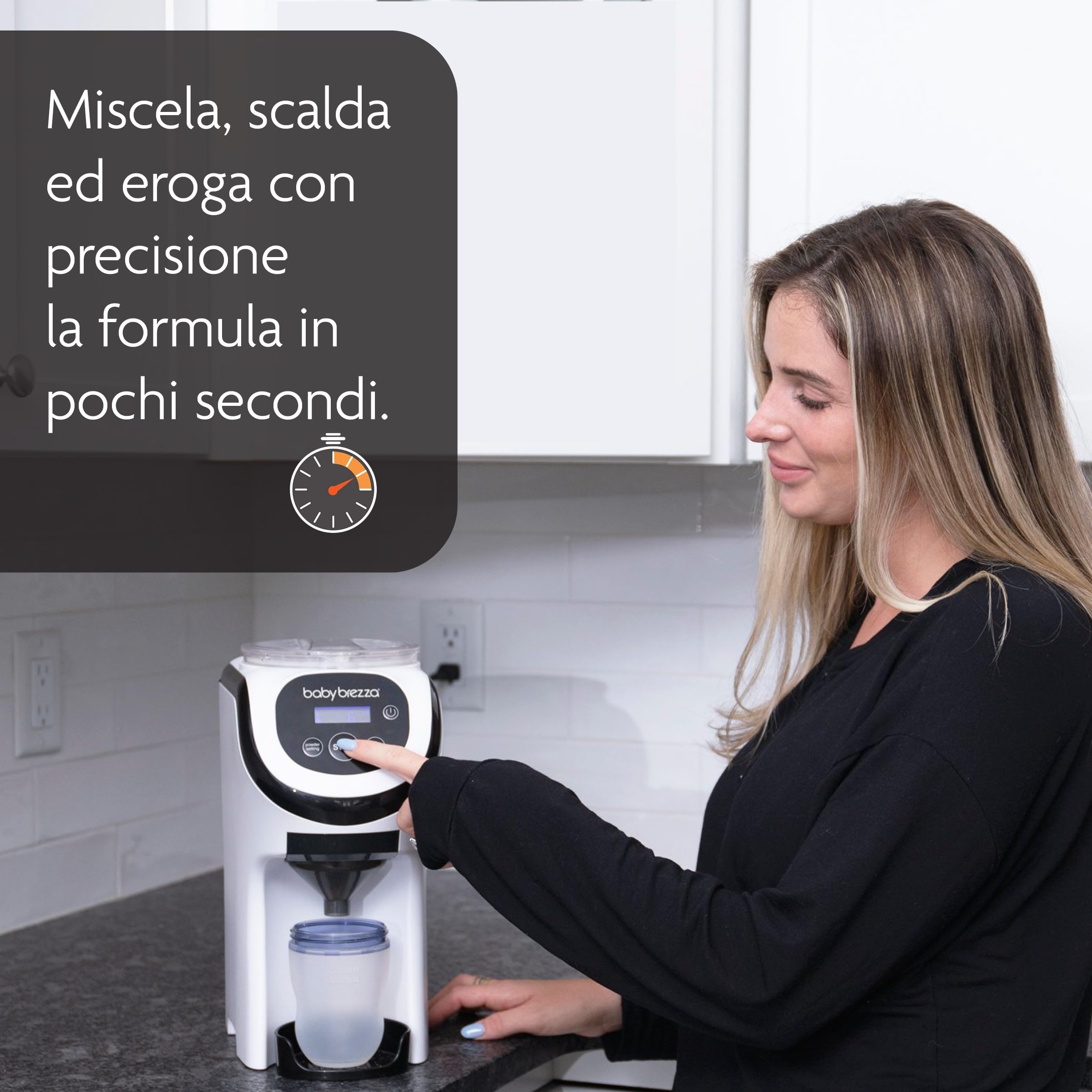 Baby Brezza Formula Pro Mini – Miscelatore per la preparazione di formule per neonati - Prepara latte in polvere - Portatile per i viaggi - Bianco