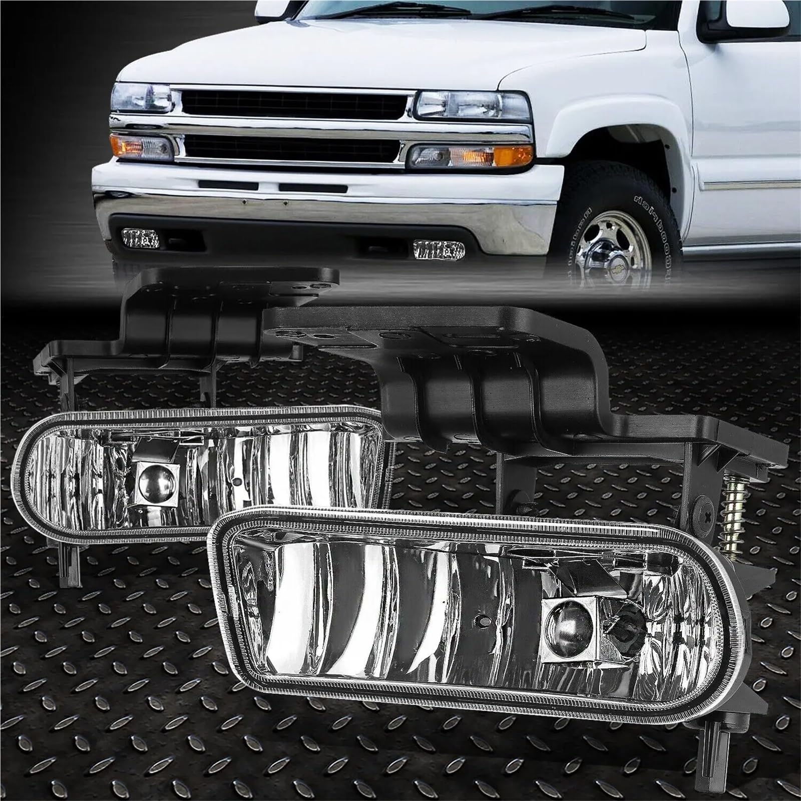 PER SILVERADO 2000-2006 PER SUBURBAN TAHOE LENTE CHIARA PARAURTI FENDINEBBIA ANTERIORE RICAMBIO LAMPADE COPPIA Lampadina Kit Di Conversione