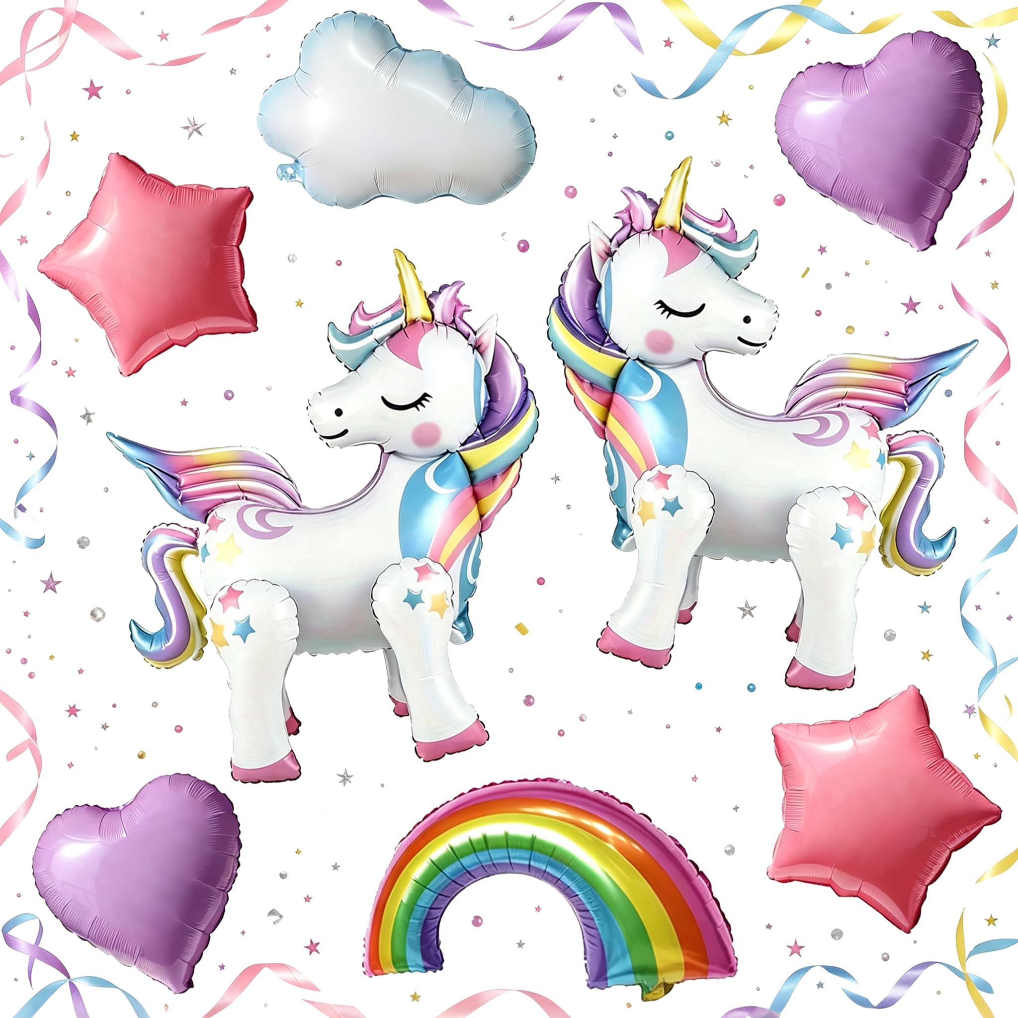 8 Pcs Unicorn Balloons, Unicorn Birthday Party Decorations Set