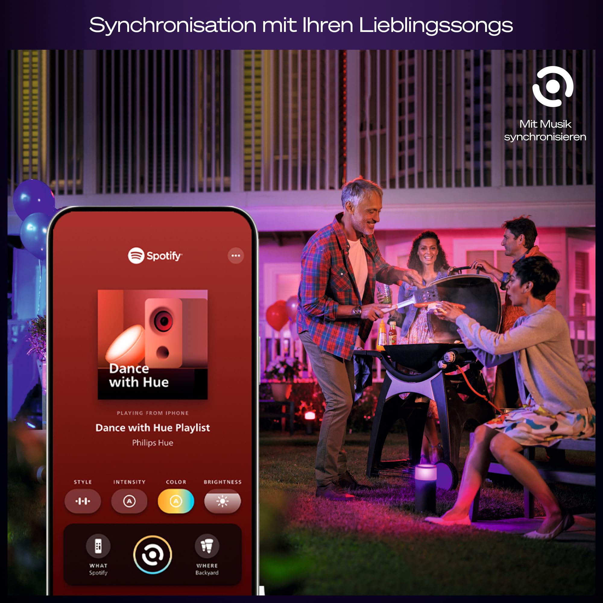 Philips Hue Festavia Permanent Außenlichterkette, Erweiterung, 9m, dimmbar, wetterfest, wasserdicht, weißes und farbiges Ambiente, weißes Kabel