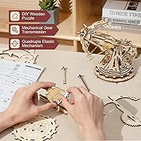 Vista 5 de ROKR Rompecabezas de madera 3D para adultos, juguetes de lanzamiento de balista de madera para bricolaje, kits de modelos de construcción, proyectos