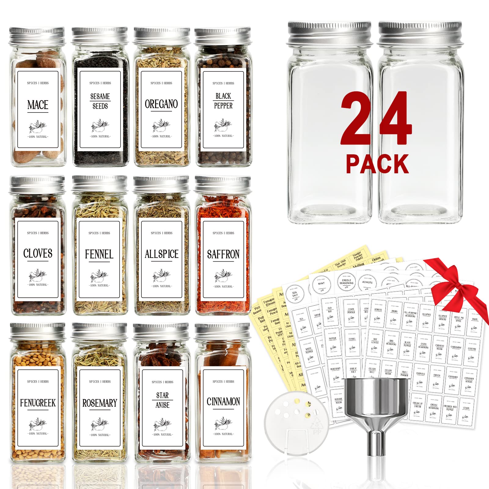 Empty spice jars and labels