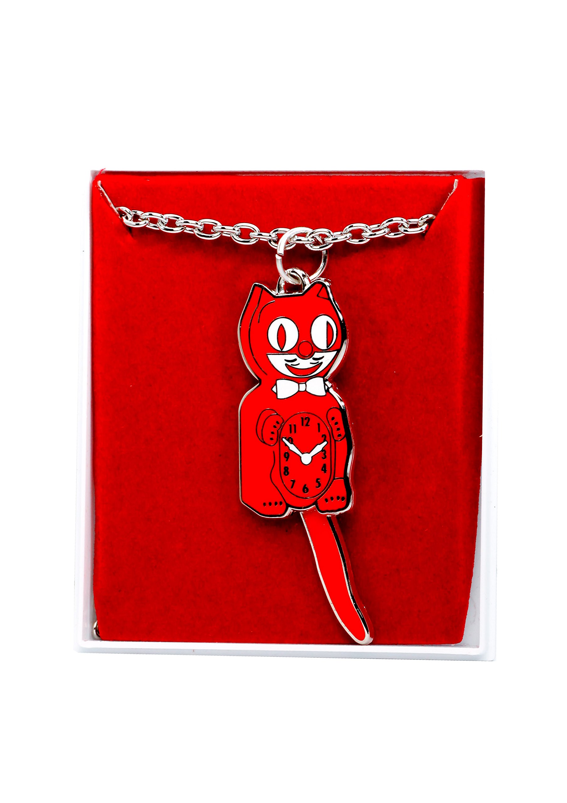 Kit Cat Klock Necklaces (Red & Silver)