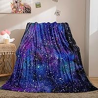 Vista 2 de Bedbay Manta espacial para sofá, regalos del universo para niñas y niños, manta suave de franela azul galaxia, manta ligera y esponjosa para cama
