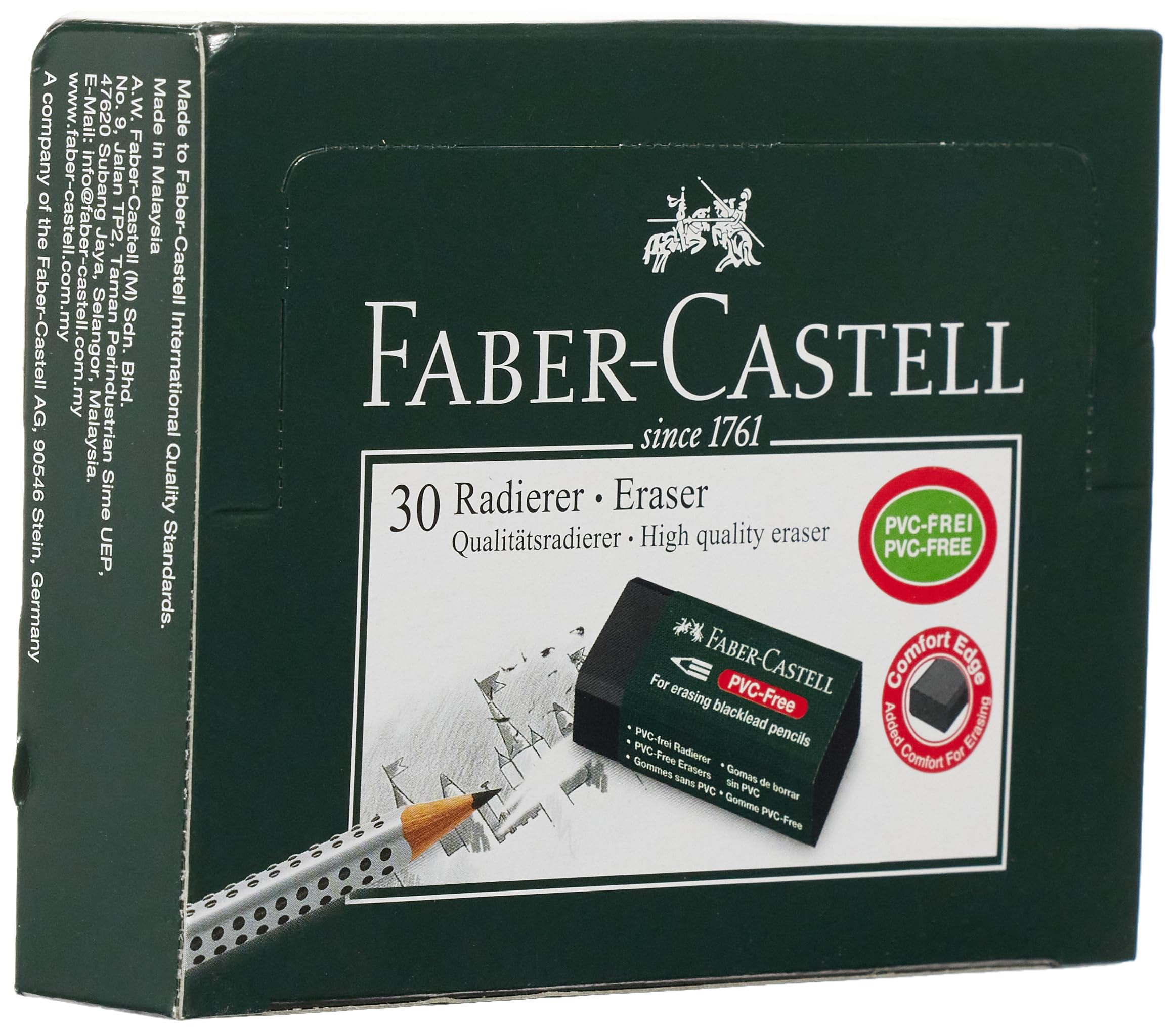 Faber-Castell Gomme noire 7089, lot de 30
