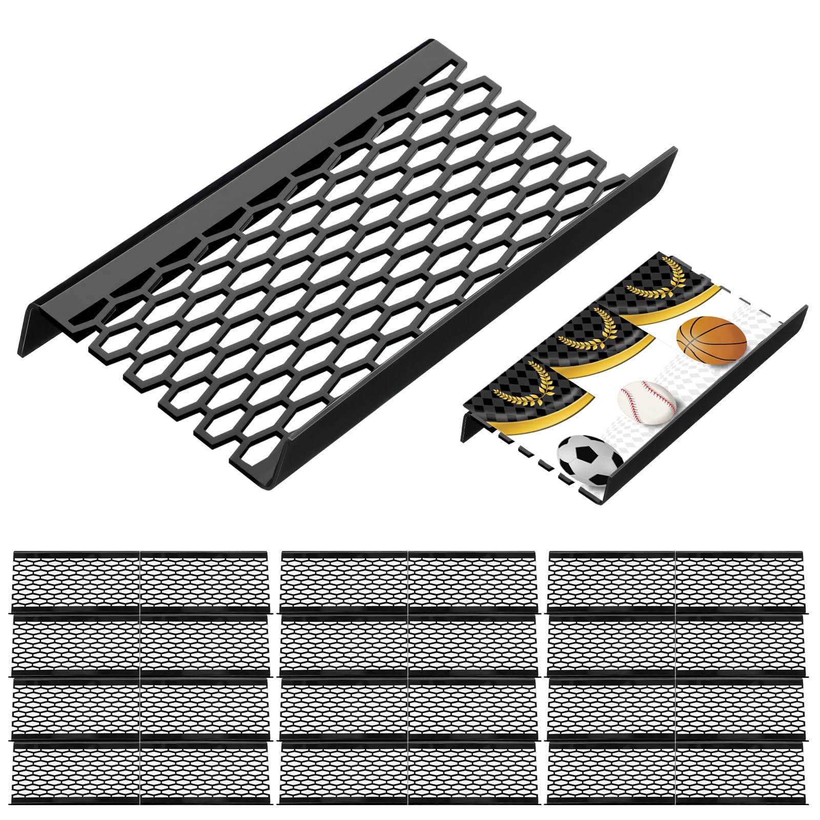 Yalikop 24 Pcs Trading Card Risers for Display Case, Grid