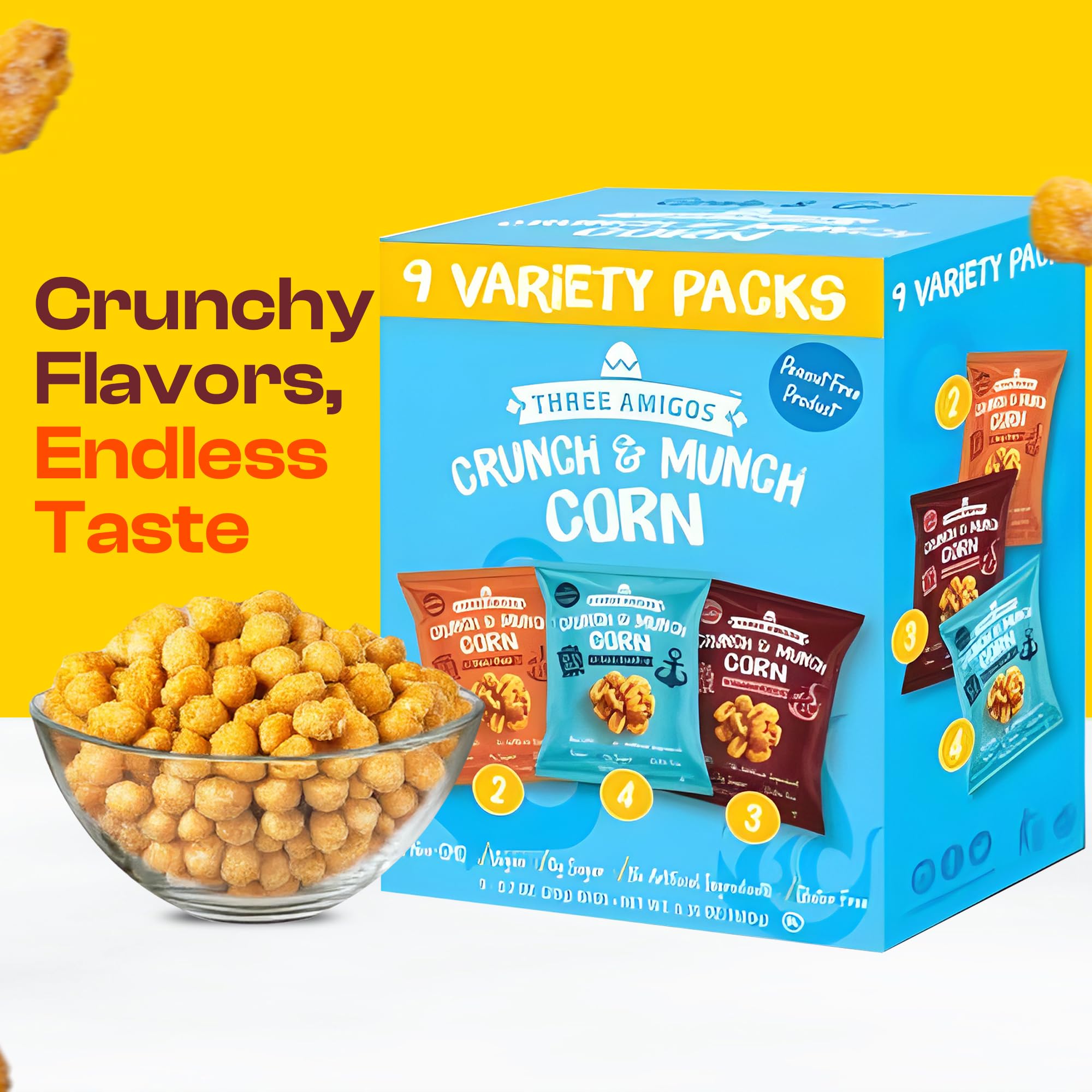 Amazon.com: Three Amigos Corn Nuts Variety Pack, Crunchy Roasted