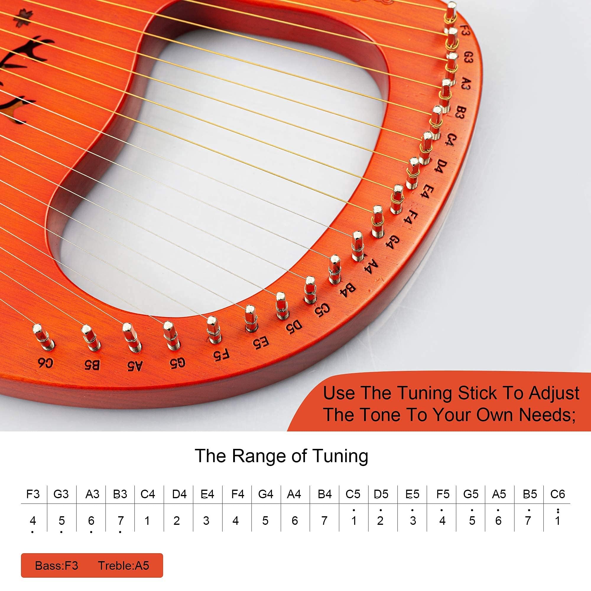 Rose Lyre WorkshopApollo Lyre Harp 8日セール Amazon.com: LIEKE Lyre Harp 16 Metal Strings,Mahogany Body and