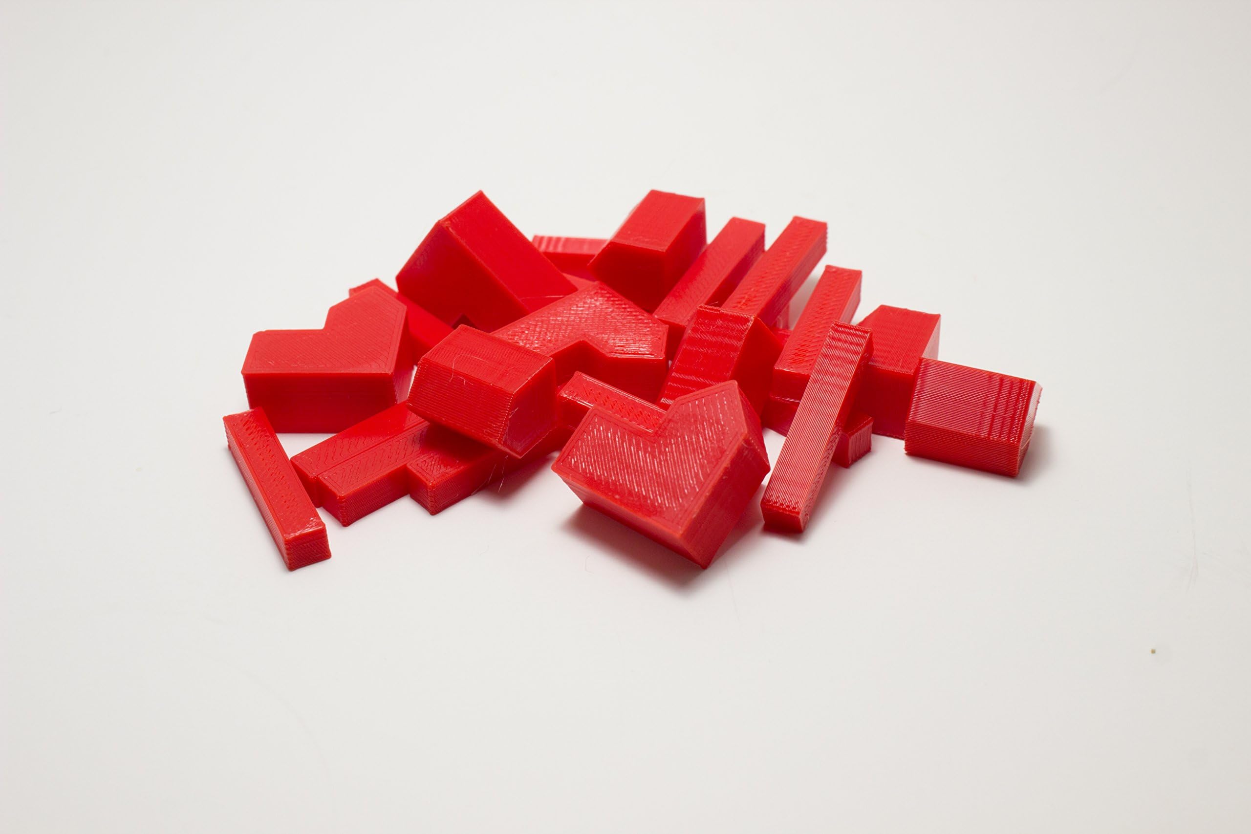 Settlers of Catan Compatible Replacement Board Game Pieces - Single Player - 3D Prints (Red)