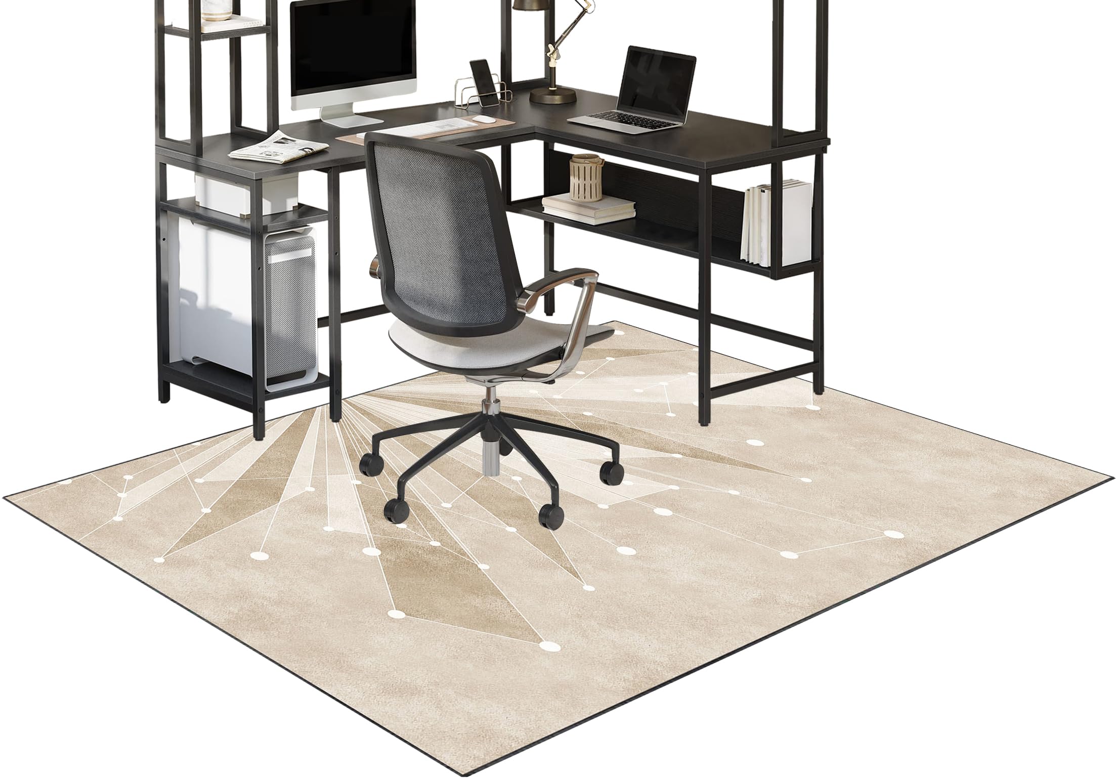 Fzamudng Office Chair Mat for Carpet, Heavy Duty Desk Chair Mat, Floor Protectors for Rolling Chairs, Computer Gaming Chair Mat, Non-slip Carpet Protector Chair Mat for Home and Office 70 x 110 cm