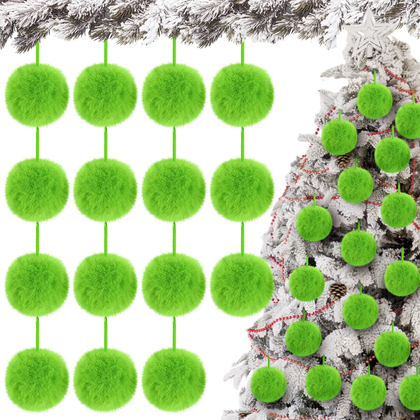 Lime green christmas tree balls
