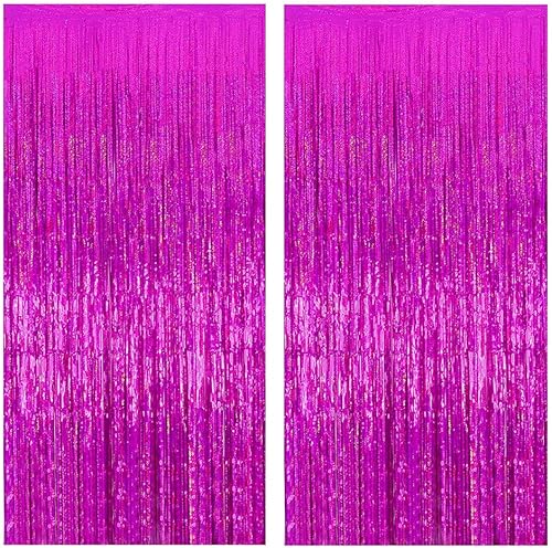 Miniatura 4 de MORANTI Cortinas de flecos de papel de oropel metálico iridiscente negro brillante de 3.28 pies x 6.56 pies para decoración de fiestas, fotos, telón