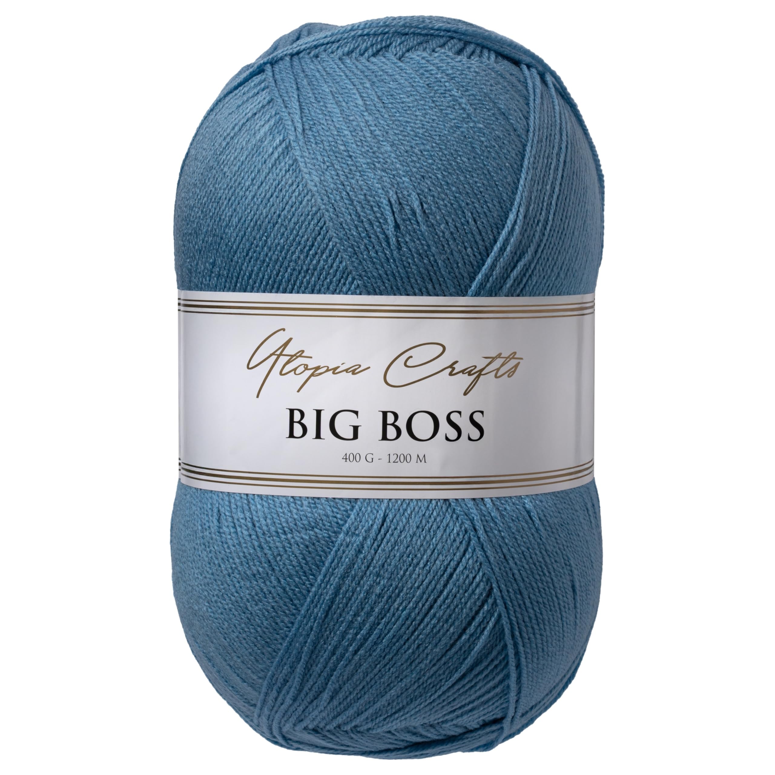 Utopia Crafts Big Boss 400g Knitting & Crochet Yarn 1200m (Denim Blue)