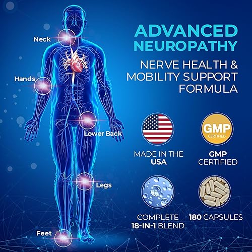 Miniatura 2 de Suplementos de neuropatía ácido alfa lipoico  1200 mg de ALA de alta potencia y 18 en 1 mezcla de nutrientes apoyo nervioso  3 veces más eficaz