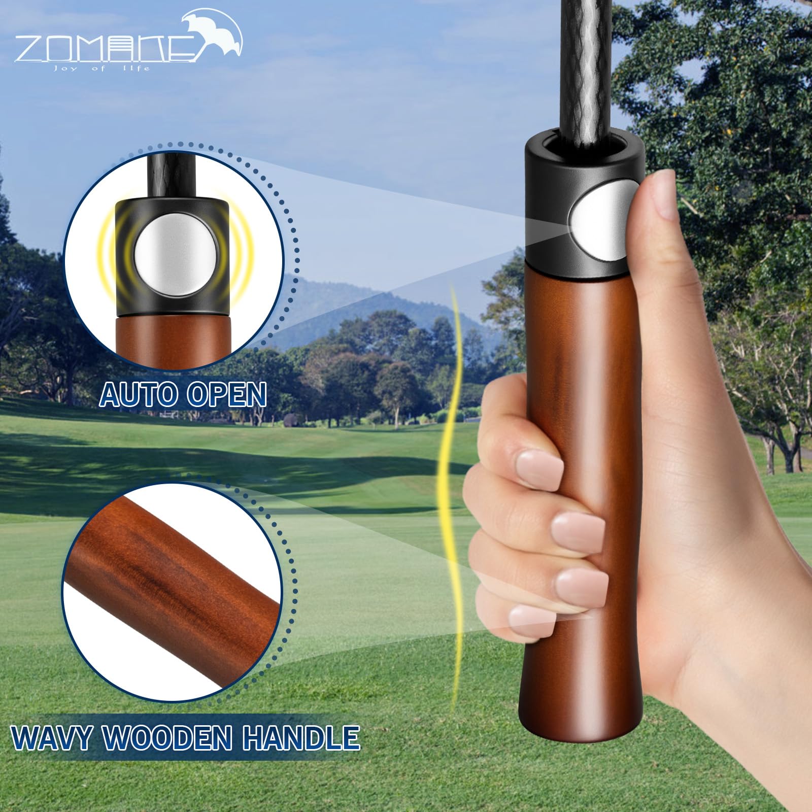 ZOMAKE Golf Umbrella Windproof and Rainproof 54in, Large Umbrella Windproof Strong - Image 4