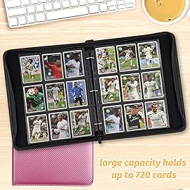 GERMUN 9 Pocket Card Binder, Premium Zip Trading Card Binder, 720 Double Sided Pocket PU Card Collection Binder, Collector Card Album, Card Folder for MTG, TCG, Sports Cards, Game Cards (Pink)