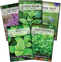 Vista 1 de Sow Right Seeds - Mint Garden Seed Collection - Includes Common Mint, Catmint, Peppermint & More - Popular Non-GMO Heirloom Varieties for Planting