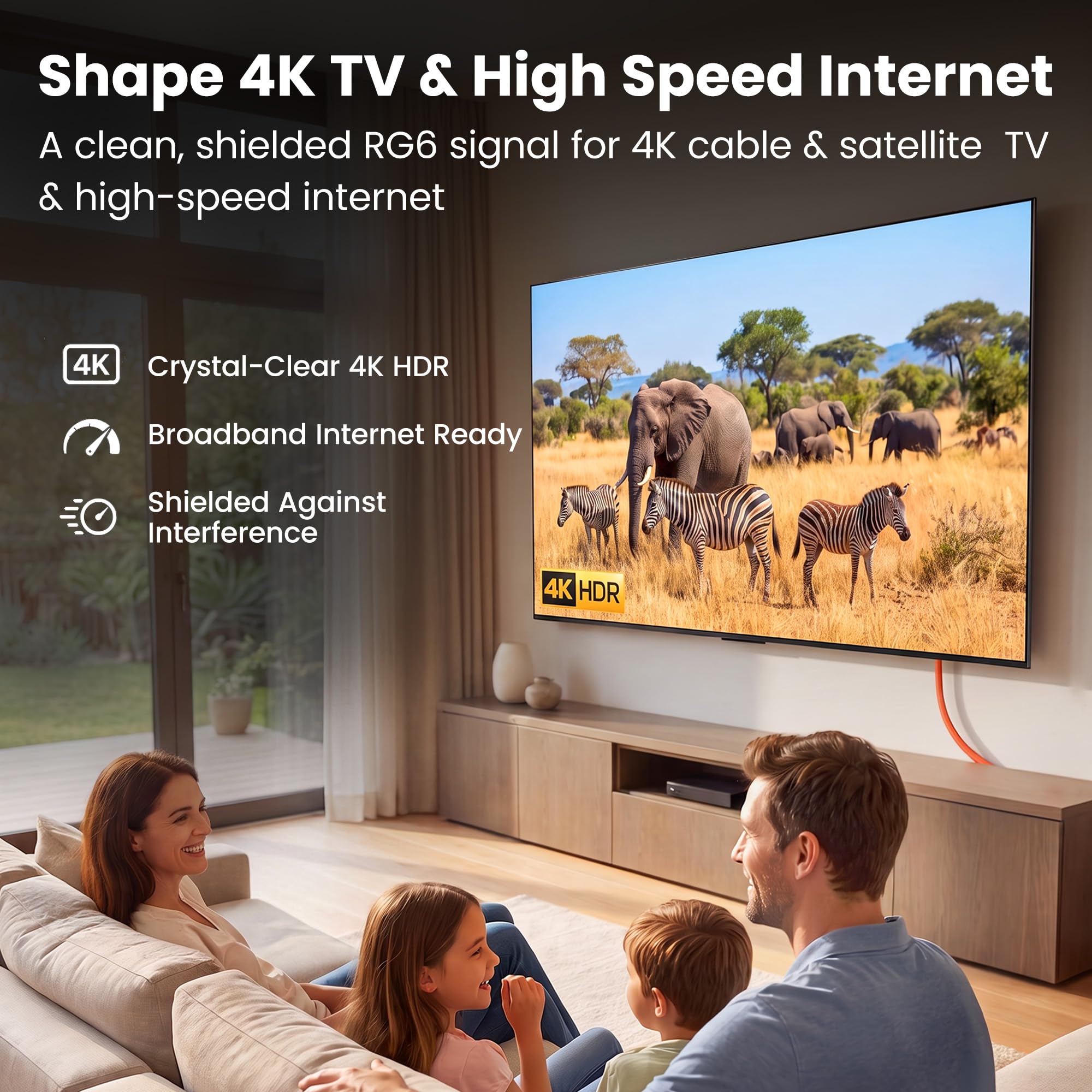 GEARit Cavo coassiale per sepoltura diretta (45,7 m) RG6 70 Ohm RF stivale in gomma impermeabile sotterraneo da parete con avvio in gomma, Internet ad alta velocità, banda larga, antenna TV digitale