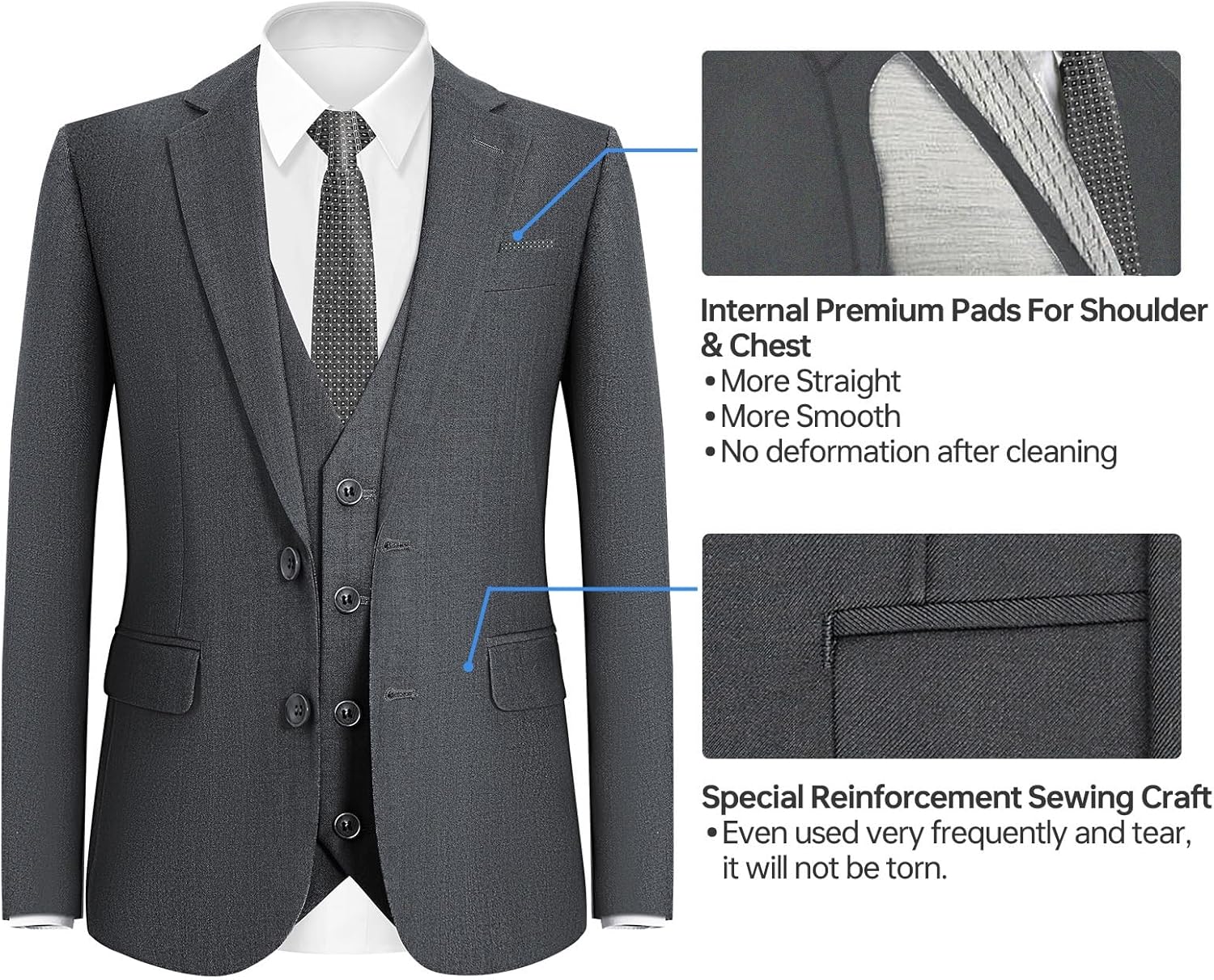 Happy Dolphin Boys Suit Set Modern Fit Kids Suits Adjustable Waist Boys Wedding Outfit for Boy Communion Suits for Boys - Image 5