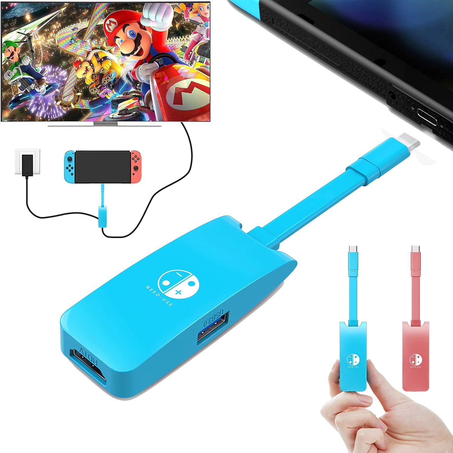 Switch HDMI Dock Adapter Kompatibel mit Nintendo Switch/Switch OLED