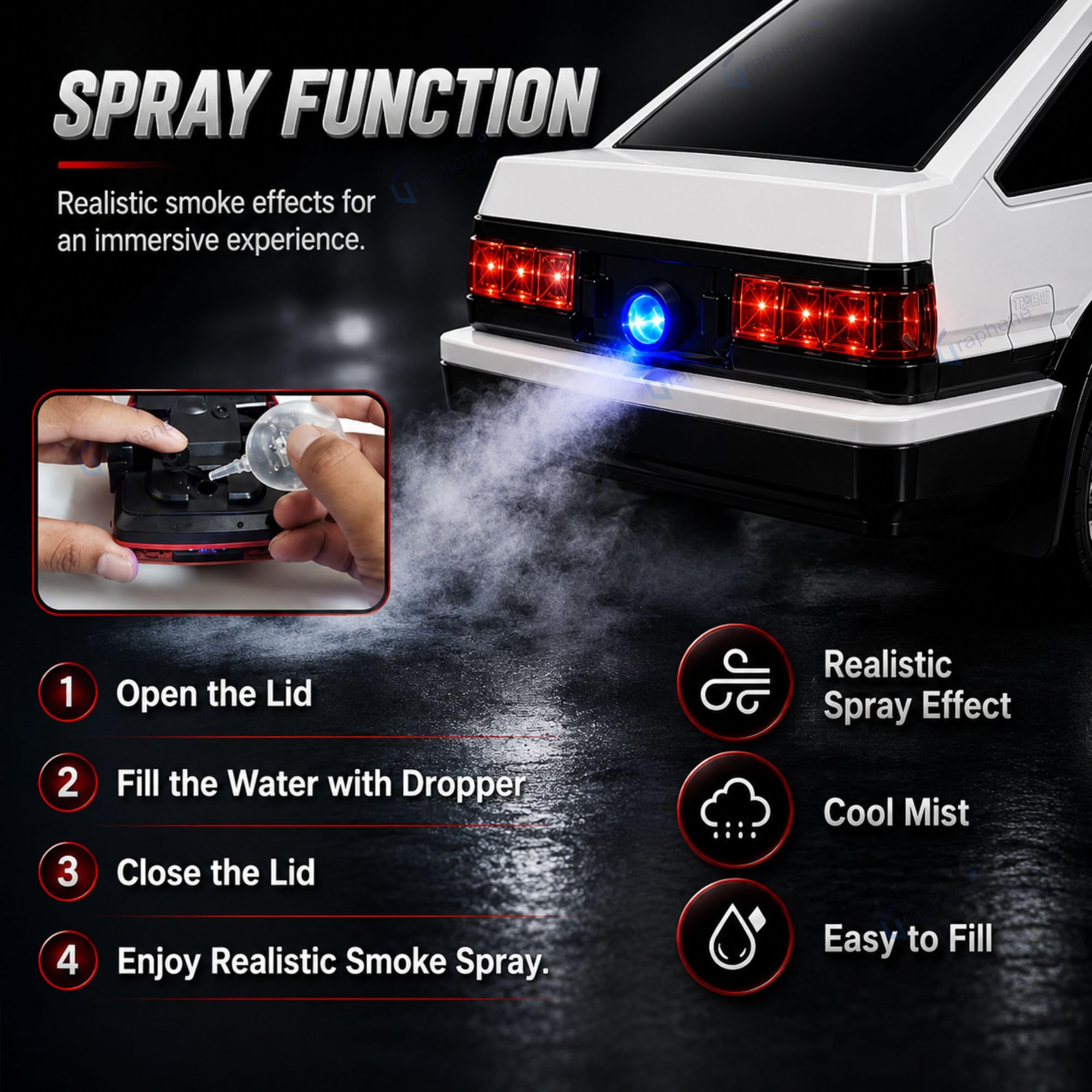 Graphene RC Drift Car - 1:24 Scale Remote Control Toy -7