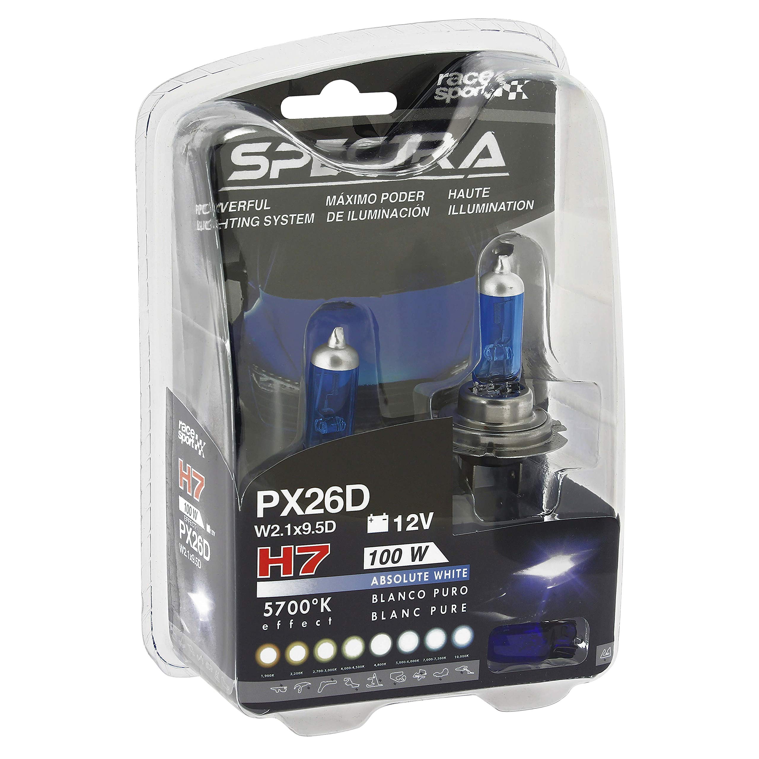 Sumex SPCTRA7 Spectra H7 żarówki 100 W X 2 Plus T10 Klin X 2 Niebieskie. 6000 K