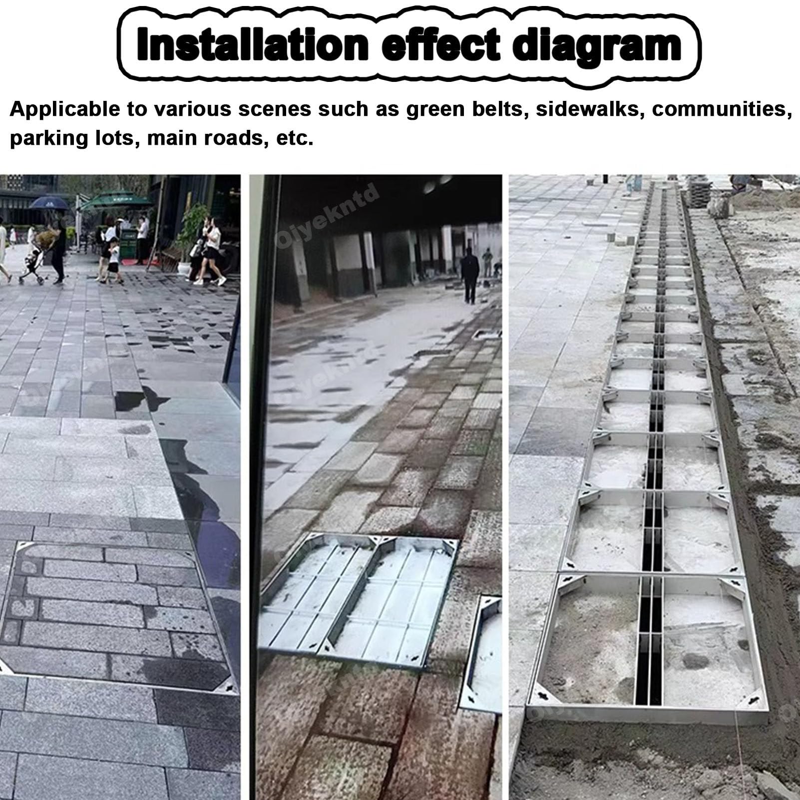 Coperchio e Telaio per pozzetto a Incasso, Resistenti, per vialetti, patii e marciapiedi. Pannello di Accesso Quadrato.