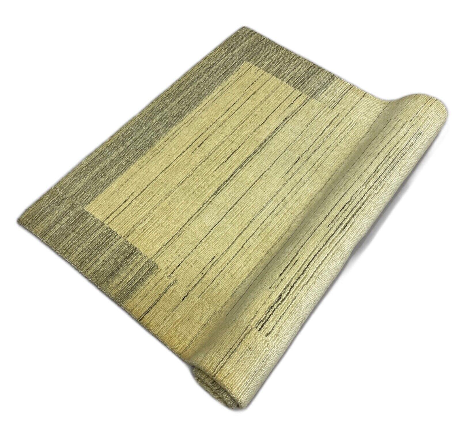Dywan Gabbeh beżowo-szary wełna wiskoza Loom Lori ręcznie tkany 120 x 178 cm S17