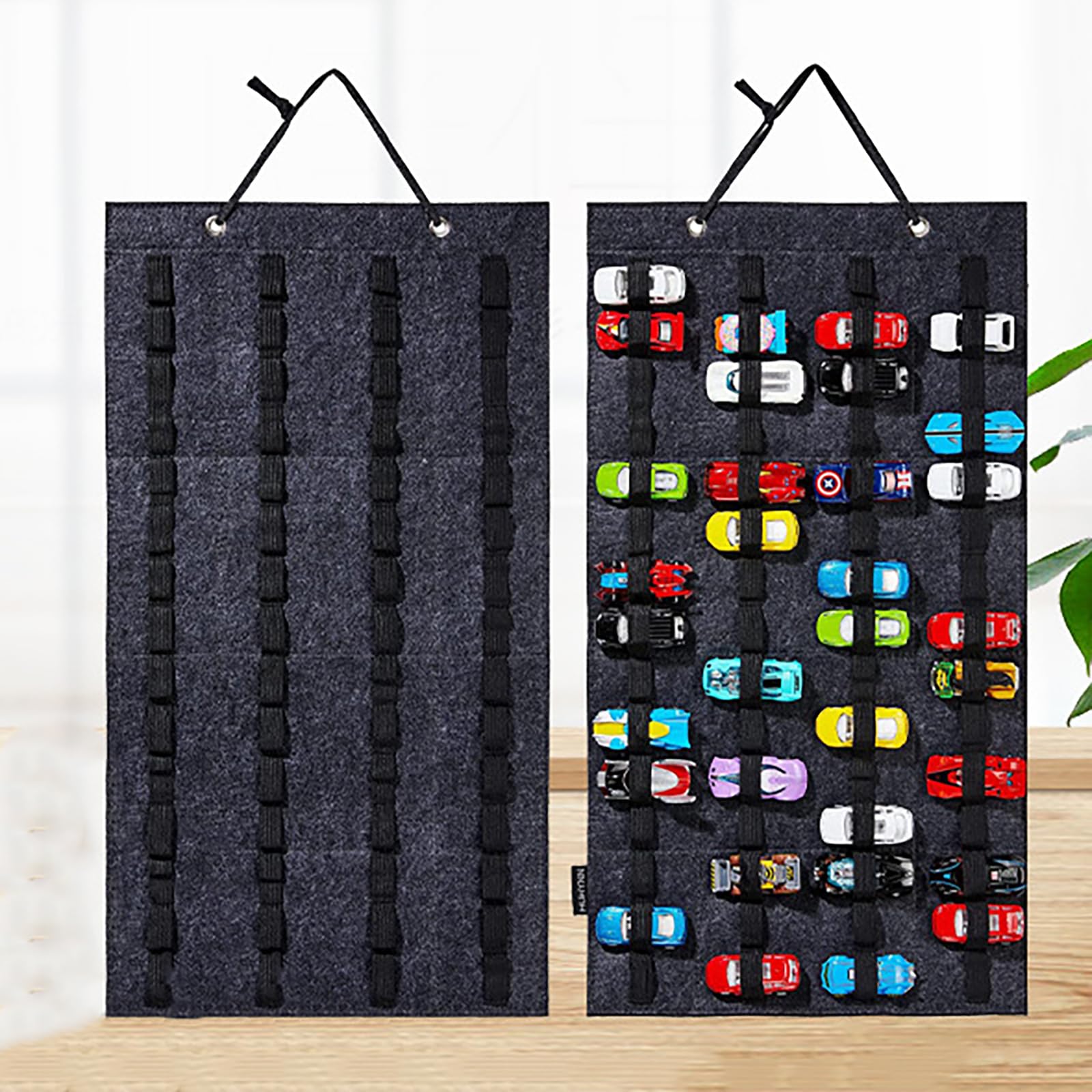 Yawdil Hängender Organizer für Hot Wheels Wandhalterung, Vitrine, große Kapazität, Aufbewahrungsbox, Taschen, Spielzeug, Streichholzschachtel, Autos, Kindergeschenk Spielzeug