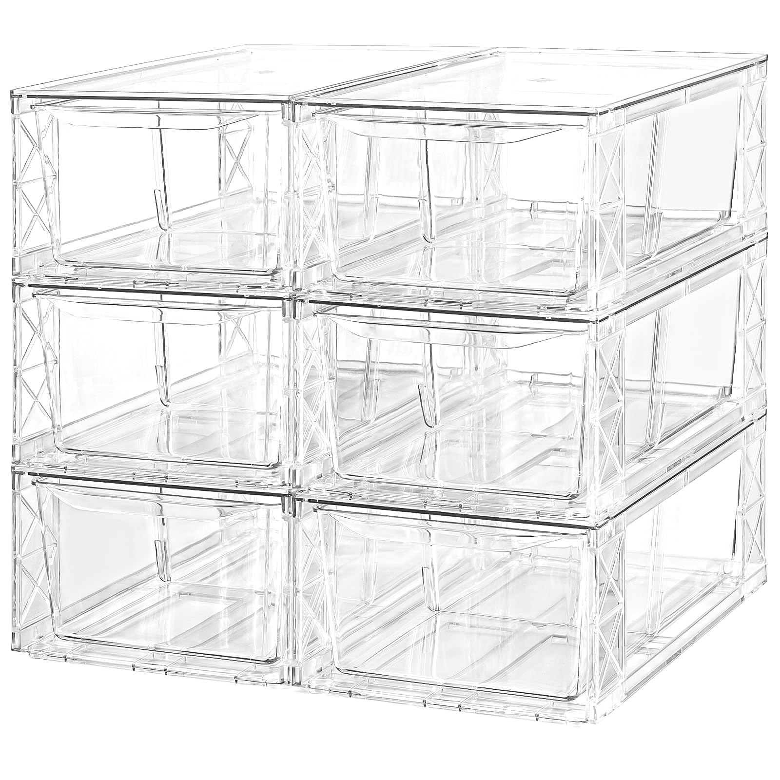 Photo 1 of Homaigie Acrylic Storage Drawers - Clear, Medium (6 Pack)