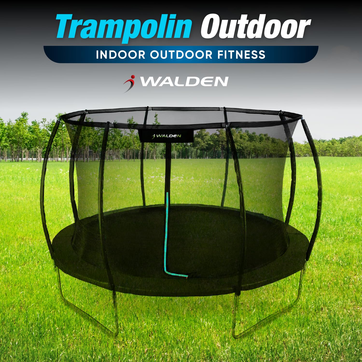 Trampolin Outdoor, Gartentrampolin Ø 244 cm 8 FT Zertifiziert Trampolin mit Sicherheitszaun und Gepolsterte Stangen für Kinder Indoor Outdoor Fitness, Belastbar bis 100kg
