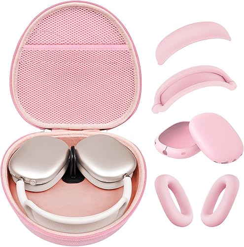 Miniatura 38 de Funda rígida para AirPods Max con modo de sueño, funda de transporte para auriculares con almohadillas de silicona para AirPods Conjunto negro y