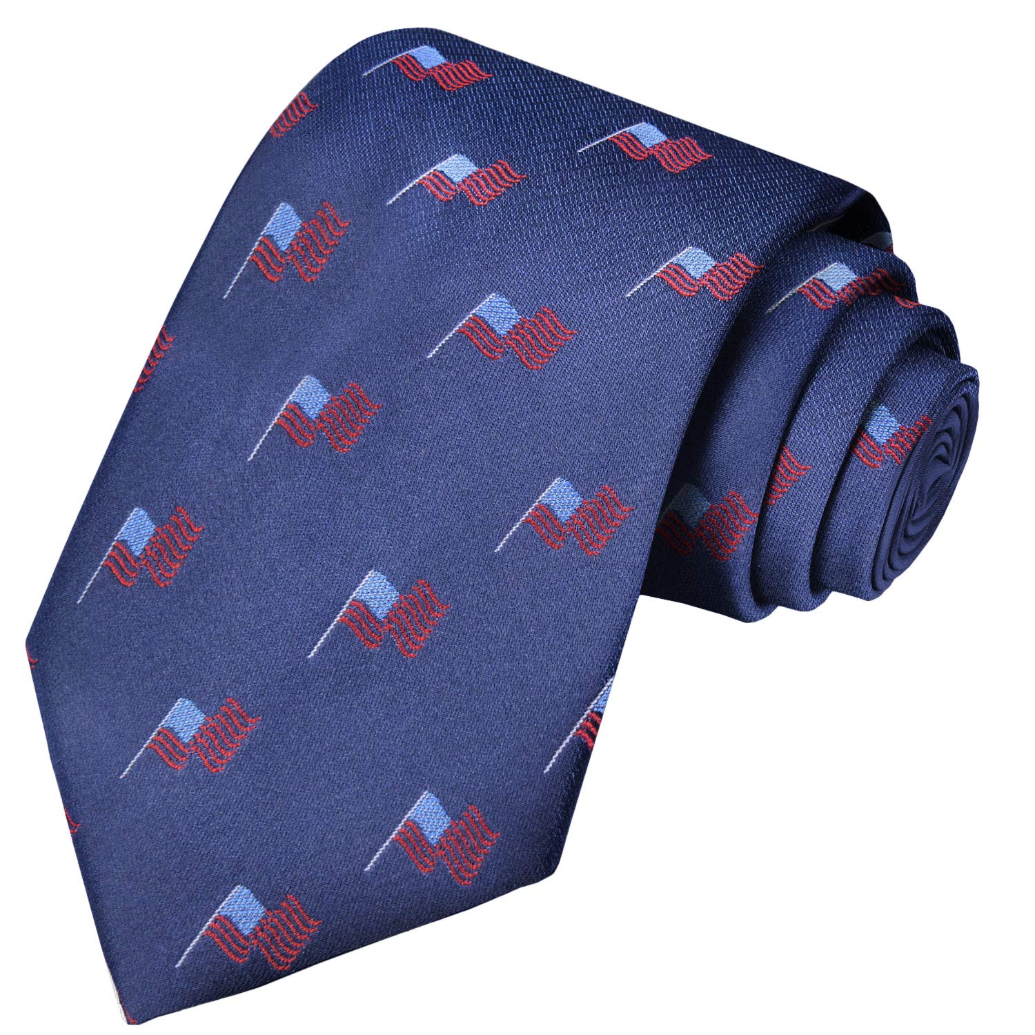 KissTies Mens Silk USA Tie Patriotic Necktie Stars N Stripes Ties
