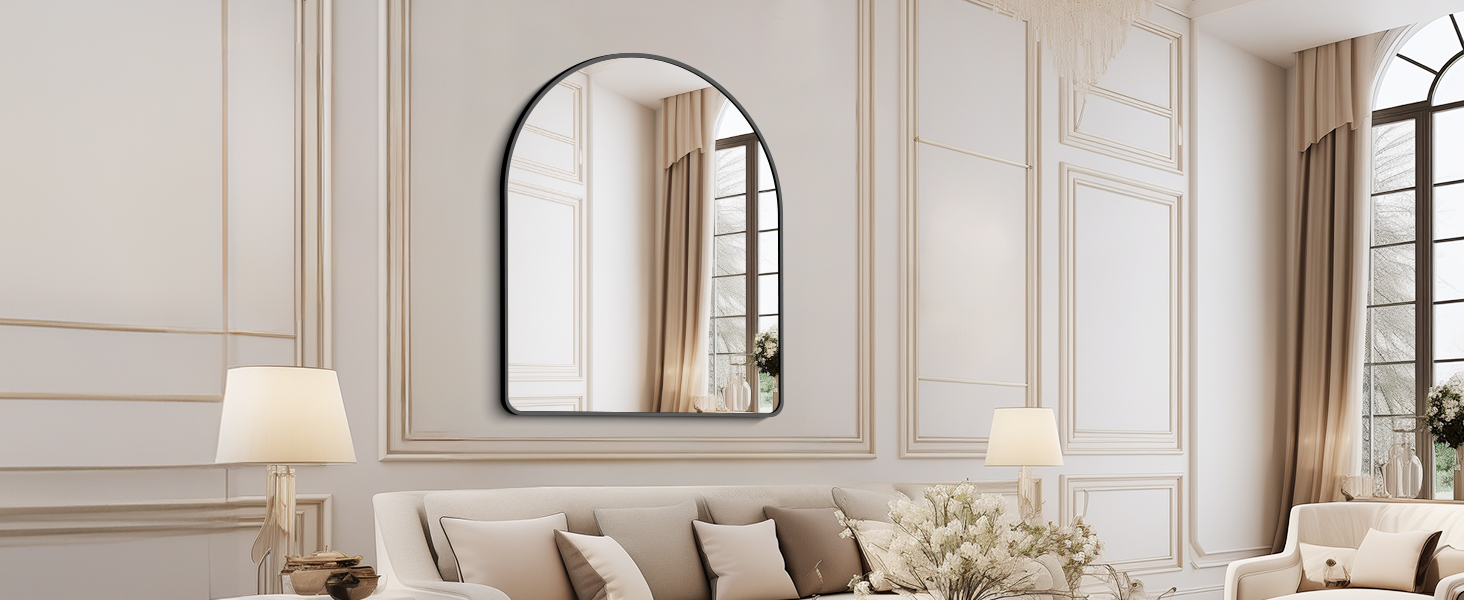 Amazon.com: FORBATH Arched Mirror 40x32 Inch, Black Arched