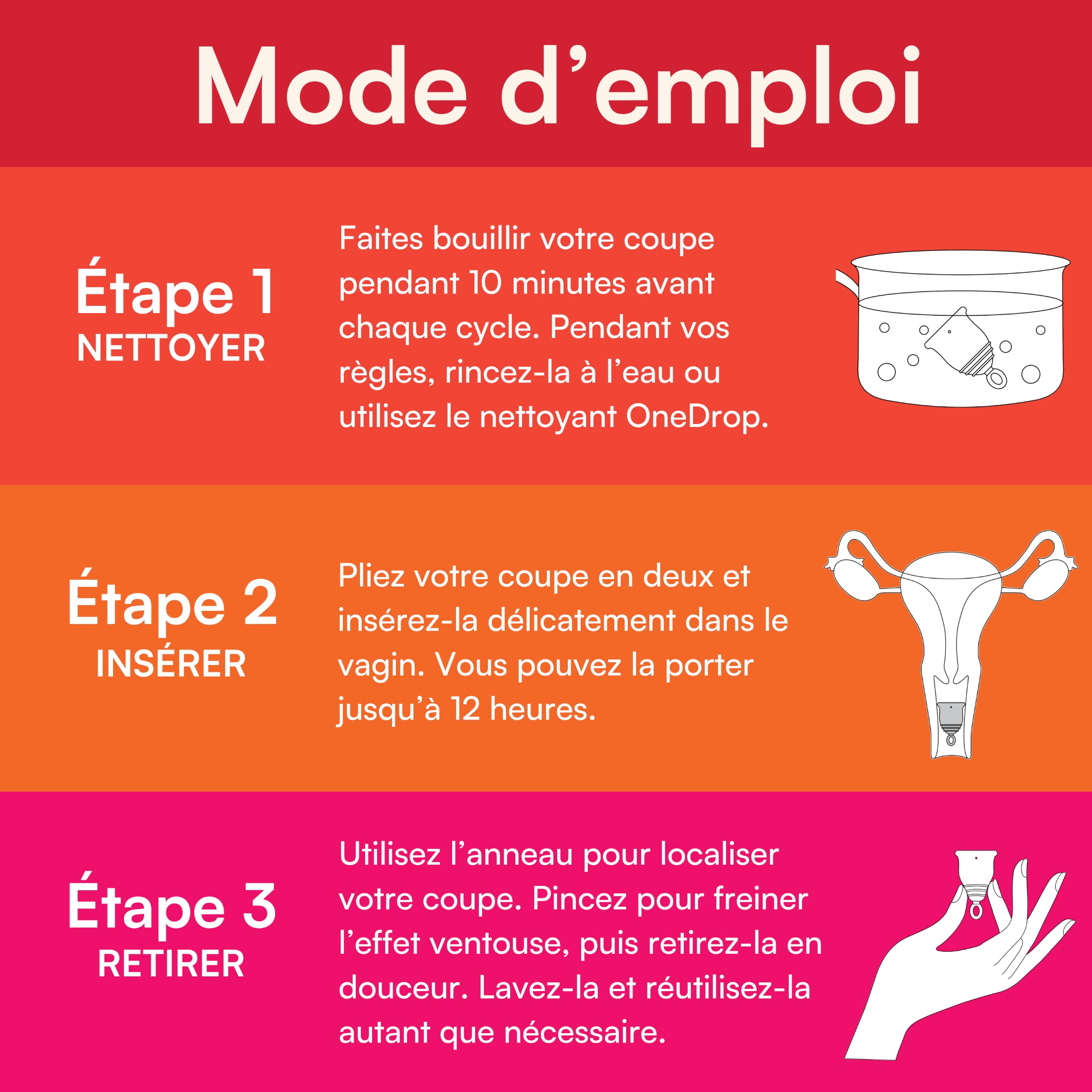 Asan Coupe Menstruelle - Cup Menstruelle Facile à Insérer et à Retirer, Design Anneau Dédié, Silicone Médical, Conçu aux États-Unis (Flux léger/Moyen)