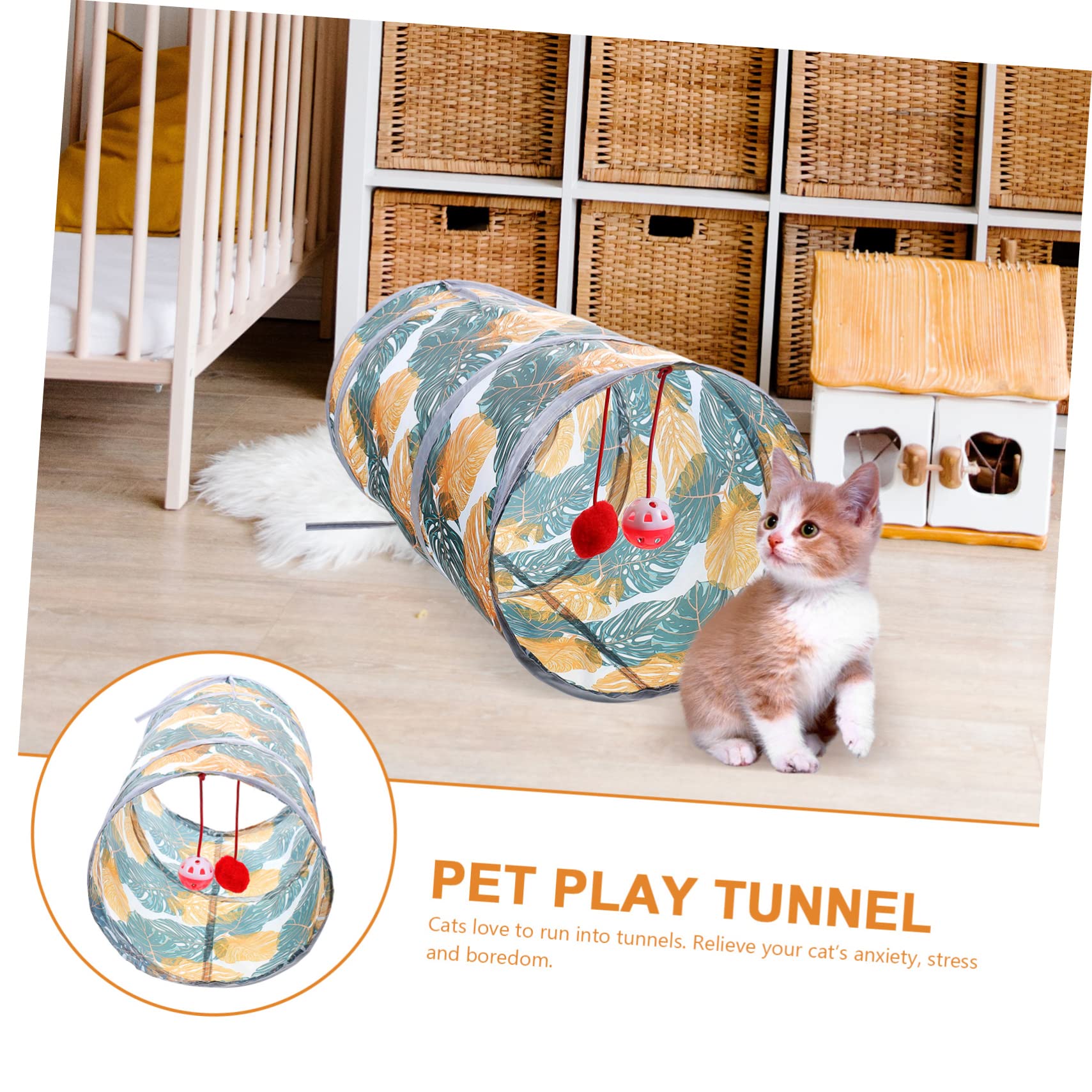 Mipcase 3pezzi Tunnel Pieghevole Per Gatti Gioco Interattivo Poliestere Accessorio Per Gatti Indoor Riparo Caldo Per Esercizio e Riposo