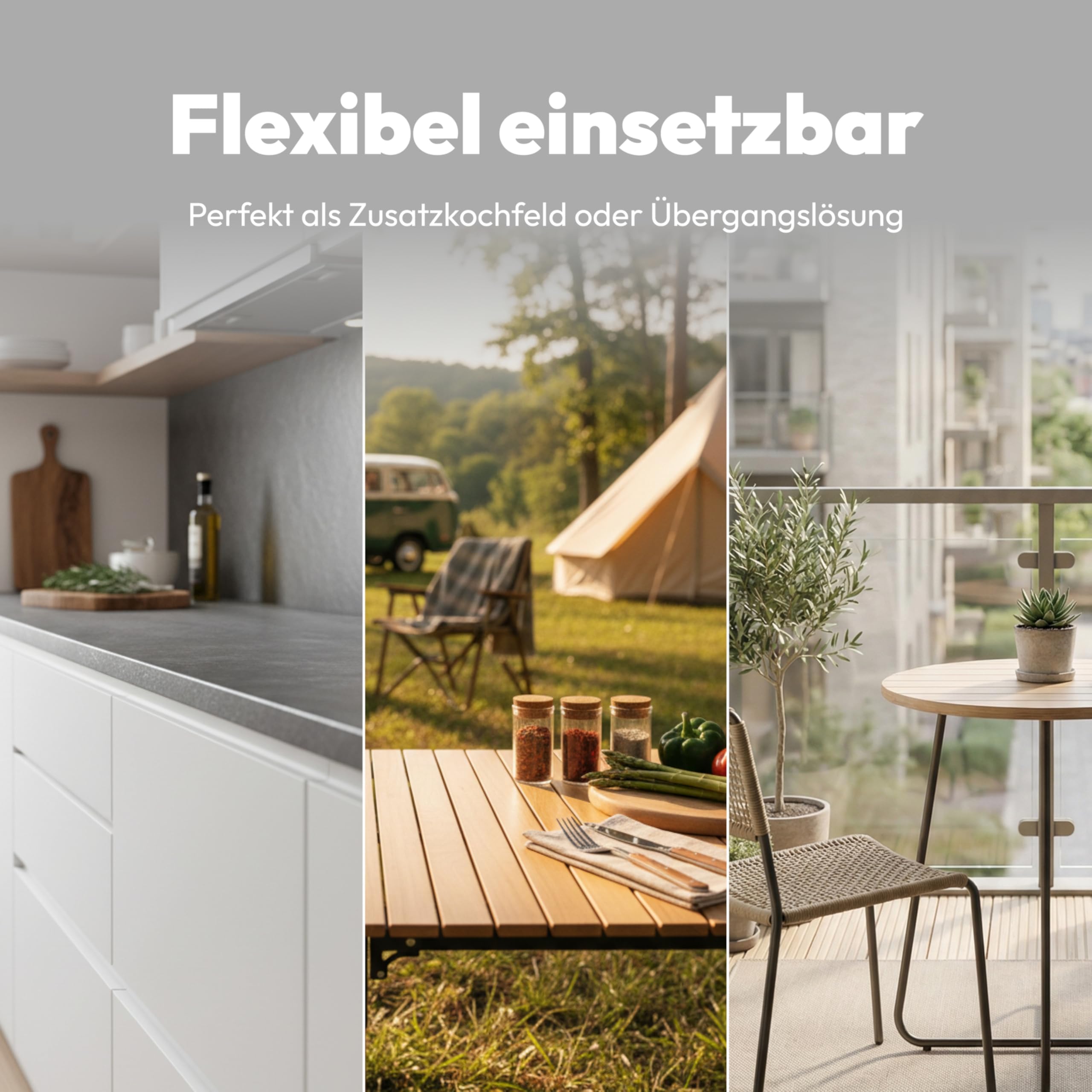 MEDION IC20D Induktionskochplatte, 2 Platten Induktionskochfeld, extra flach, 3500 Watt, 2 Kochplatten, 8 Automatikprogrammen und DIY, LED Display, Touchbedienung, nahtlose Kristallglas-Oberfläche
