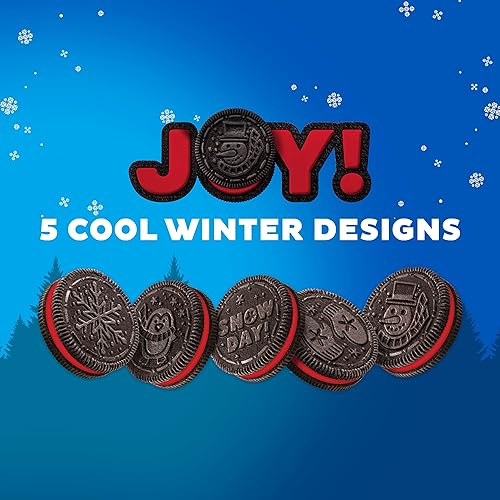 Miniatura 3 de OREO Galletas sándwich de chocolate Red Creme, galletas navideñas, 3 paquetes